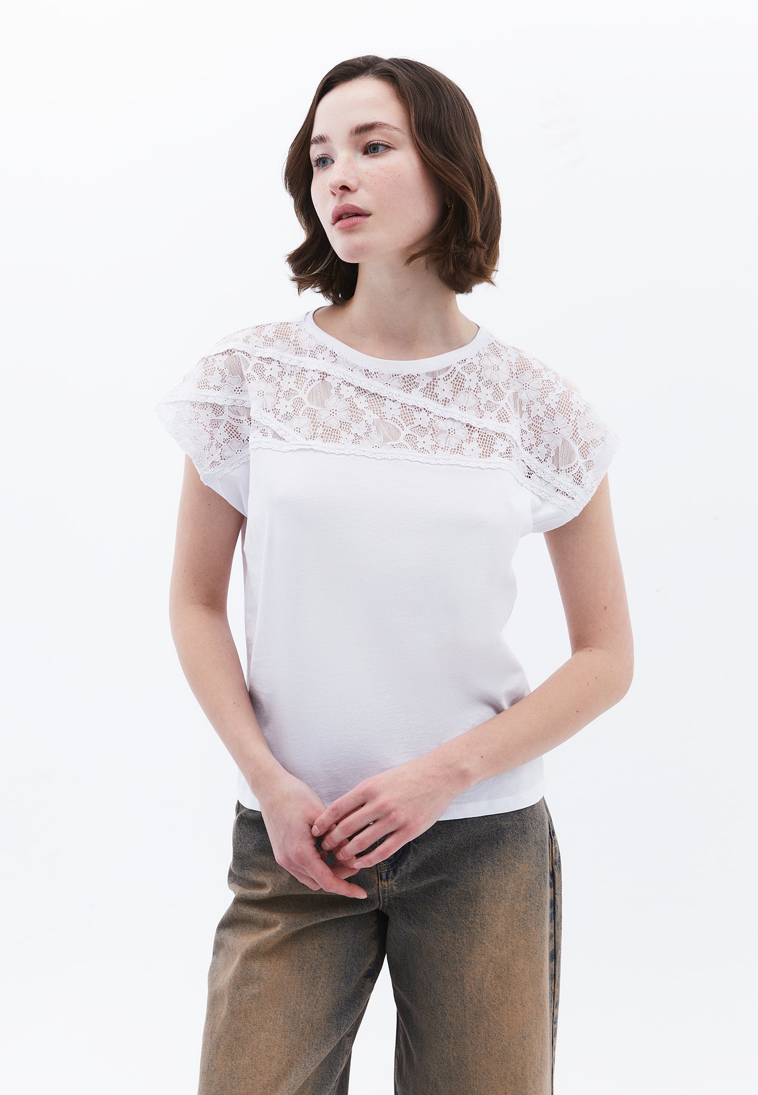 Oversize Boat Neck Short Sleeve T-Shirt - WHITE