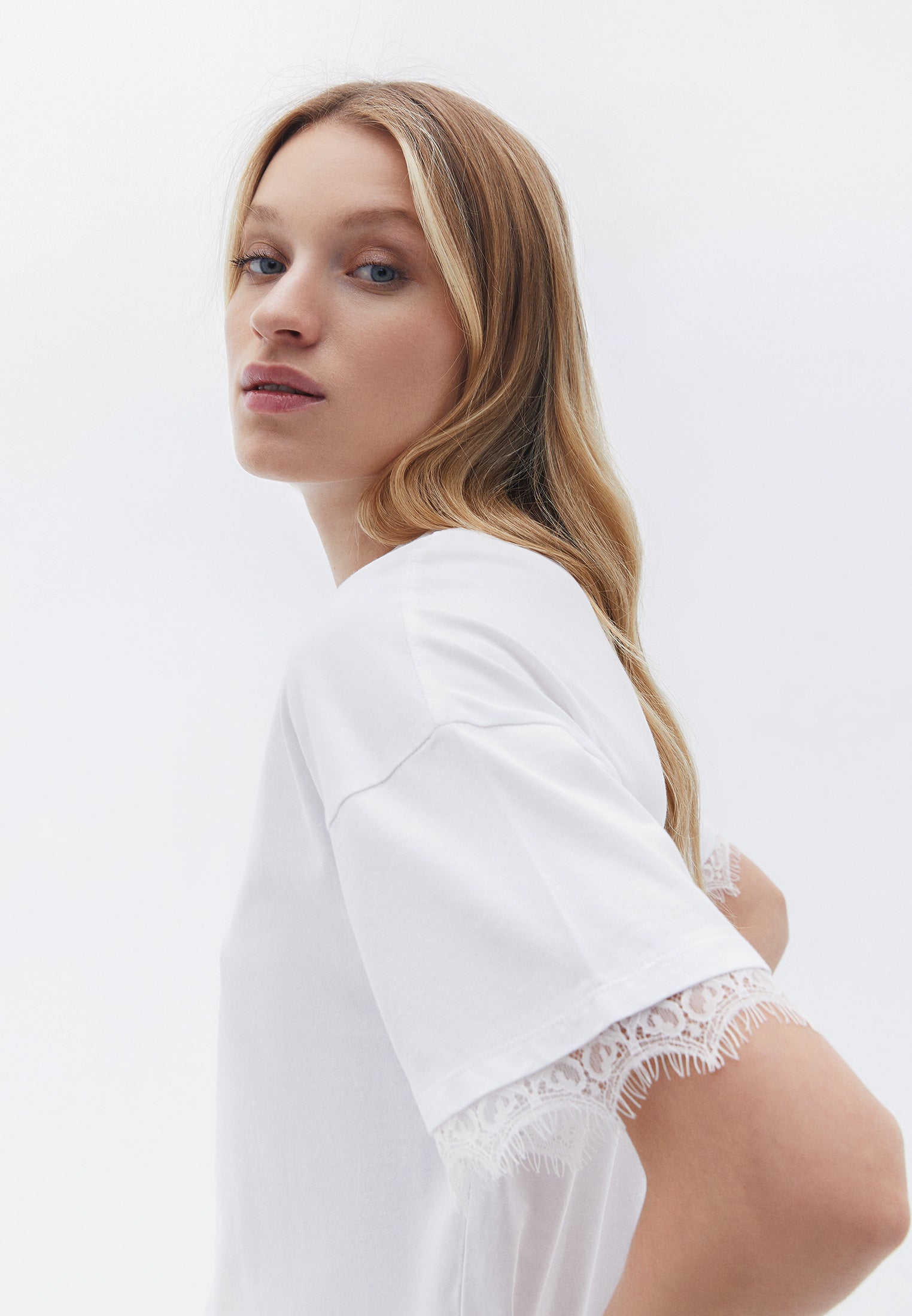 Crew neck cotton t-shirt - WHITE