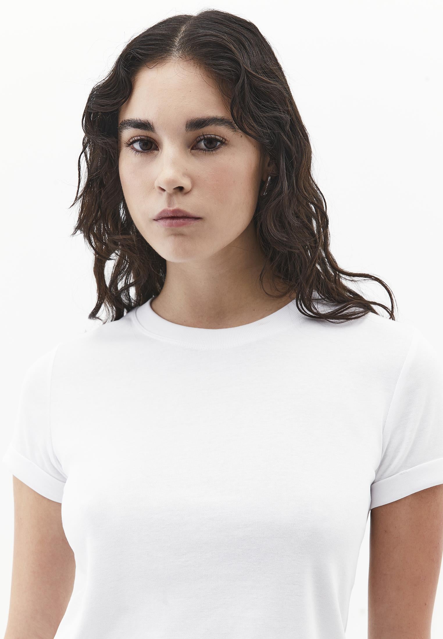 Women's Crew Neck Short Sleeve T-Shirt - WHITE