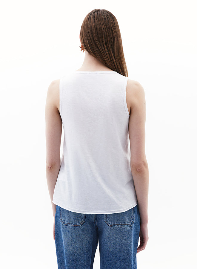 Tank Top With Modal Content - White