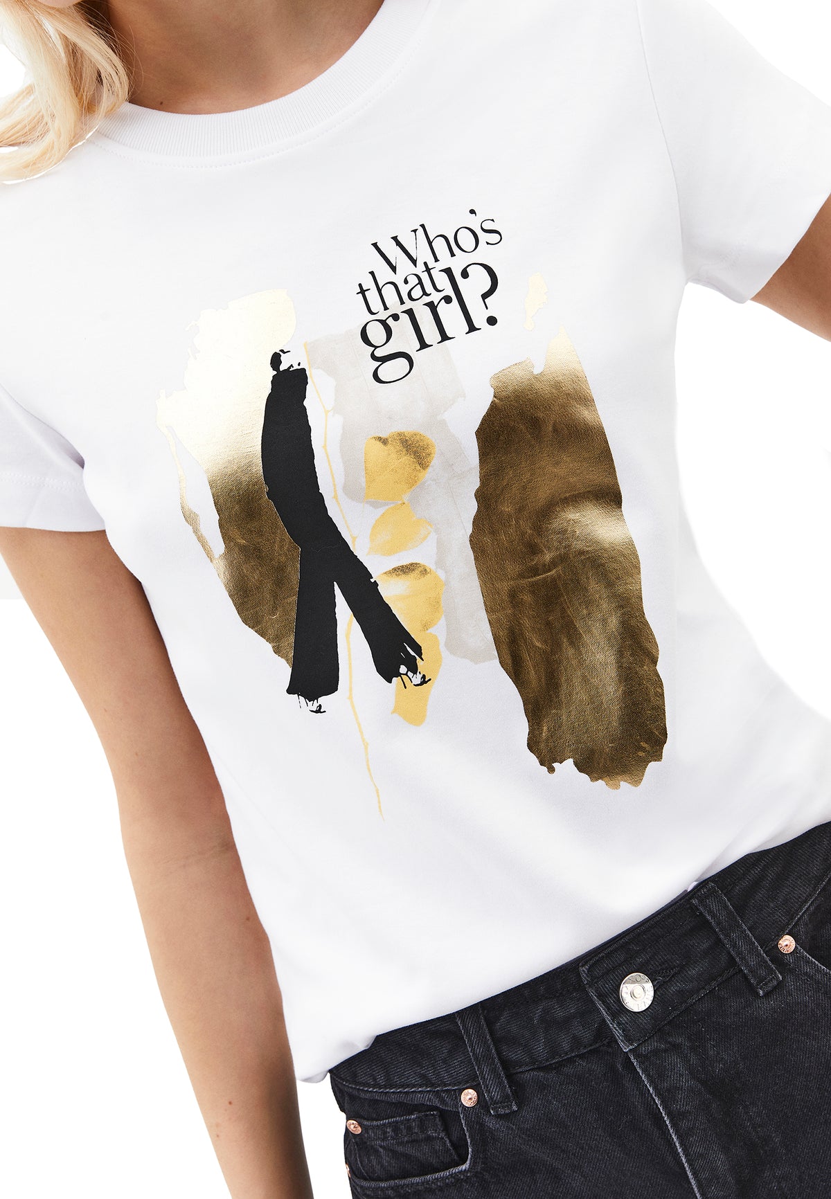 Printed Crew Neck T-Shirt - White