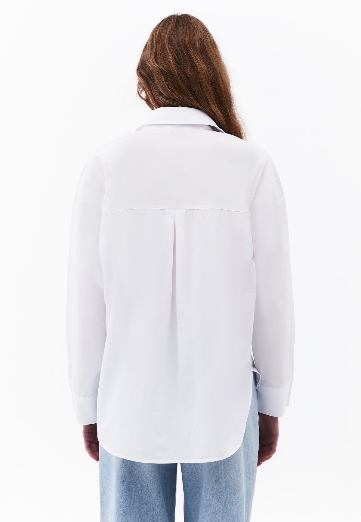 Loose Fit Long Sleeve Shirt With Button Details - White