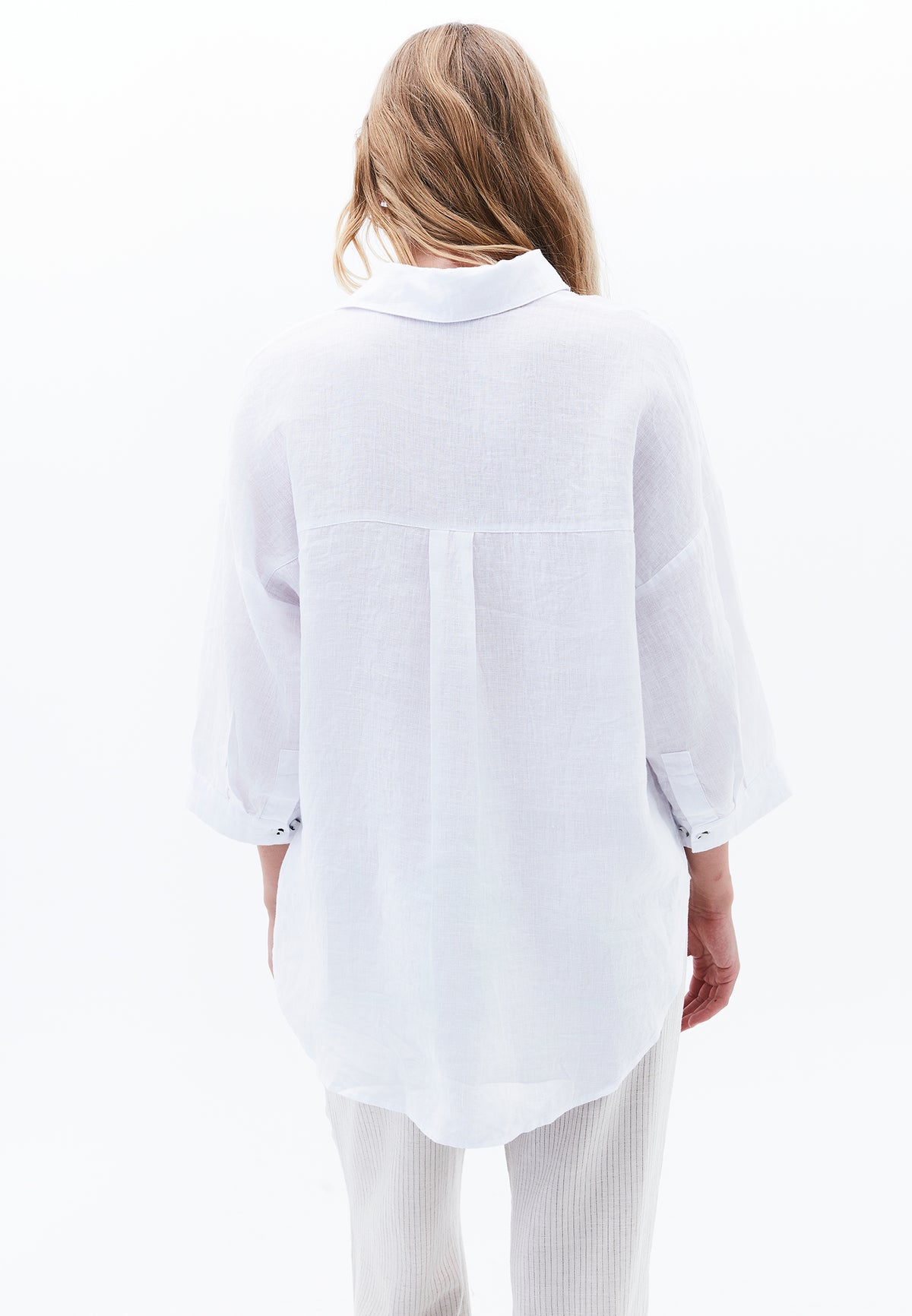 Shirt Collar Oversize Tunic Shirt - White