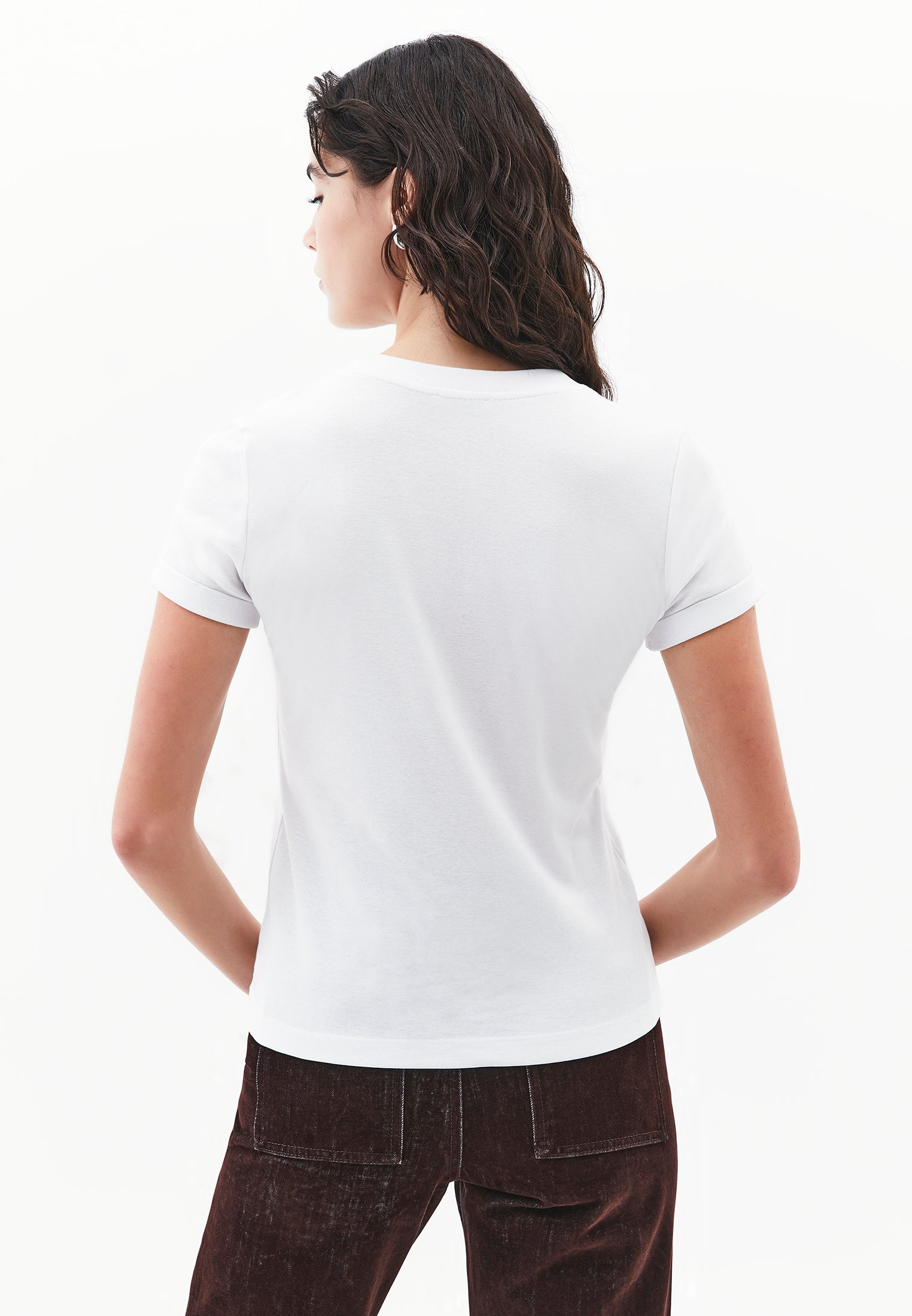 Women's Crew Neck Short Sleeve T-Shirt - WHITE