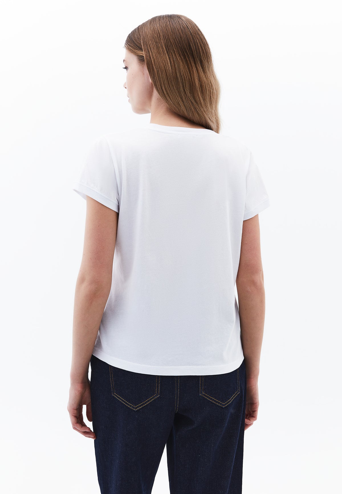 Crew Neck Short Sleeve T-Shirt - WHITE