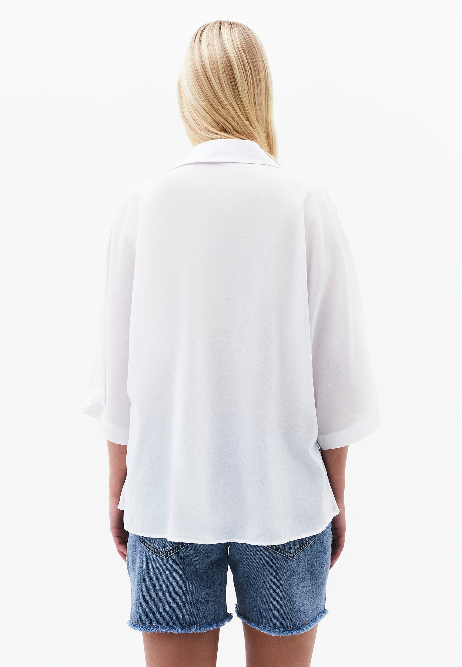 Oversize Shirt With Pocket Detail - WHITE