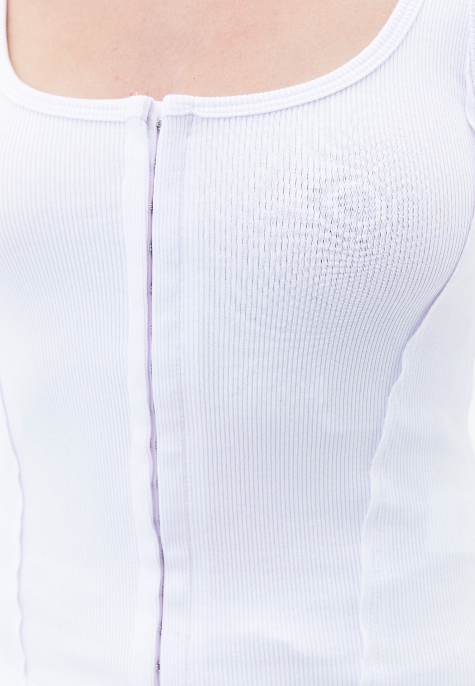 U Neck Bodycon Tank Top - WHITE