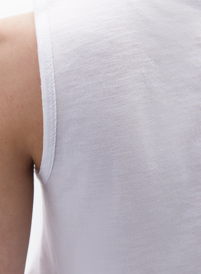 Tank Top With Modal Content - White