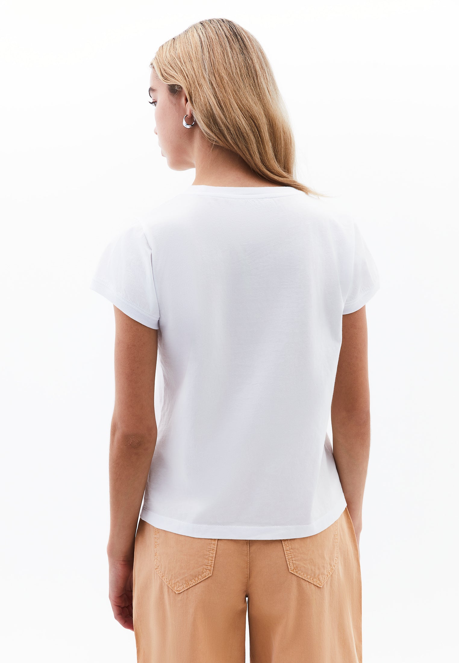 Crew Neck Short Sleeve T-Shirt - WHITE