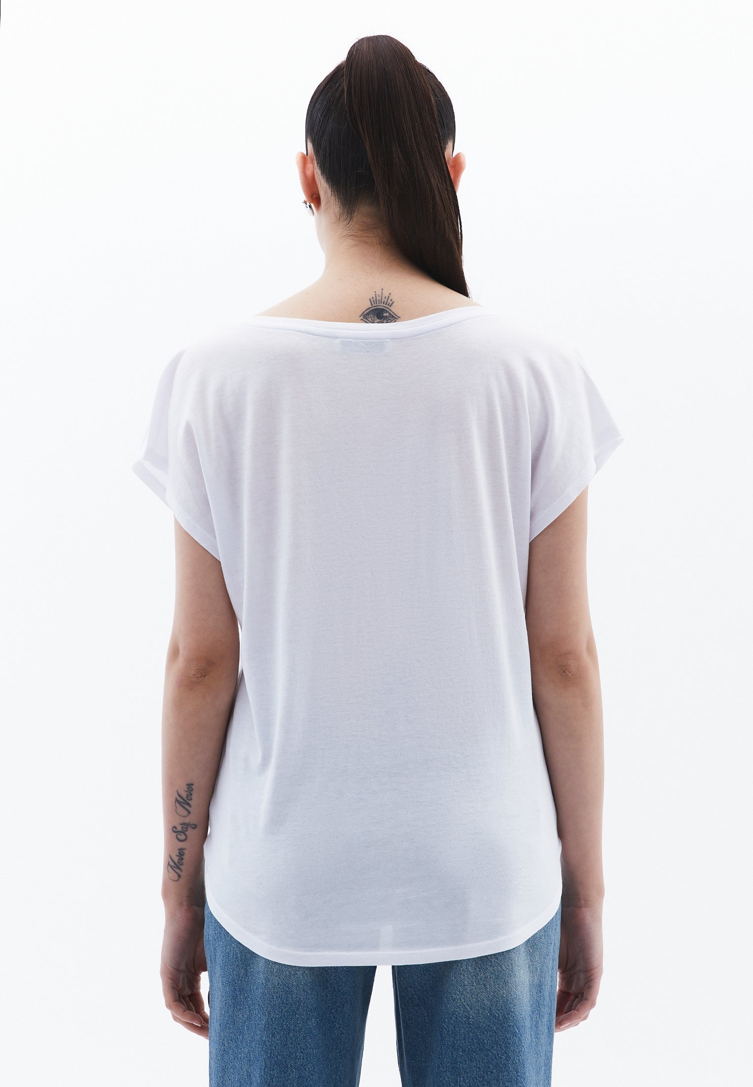 Boat Neck T-Shirt - WHITE