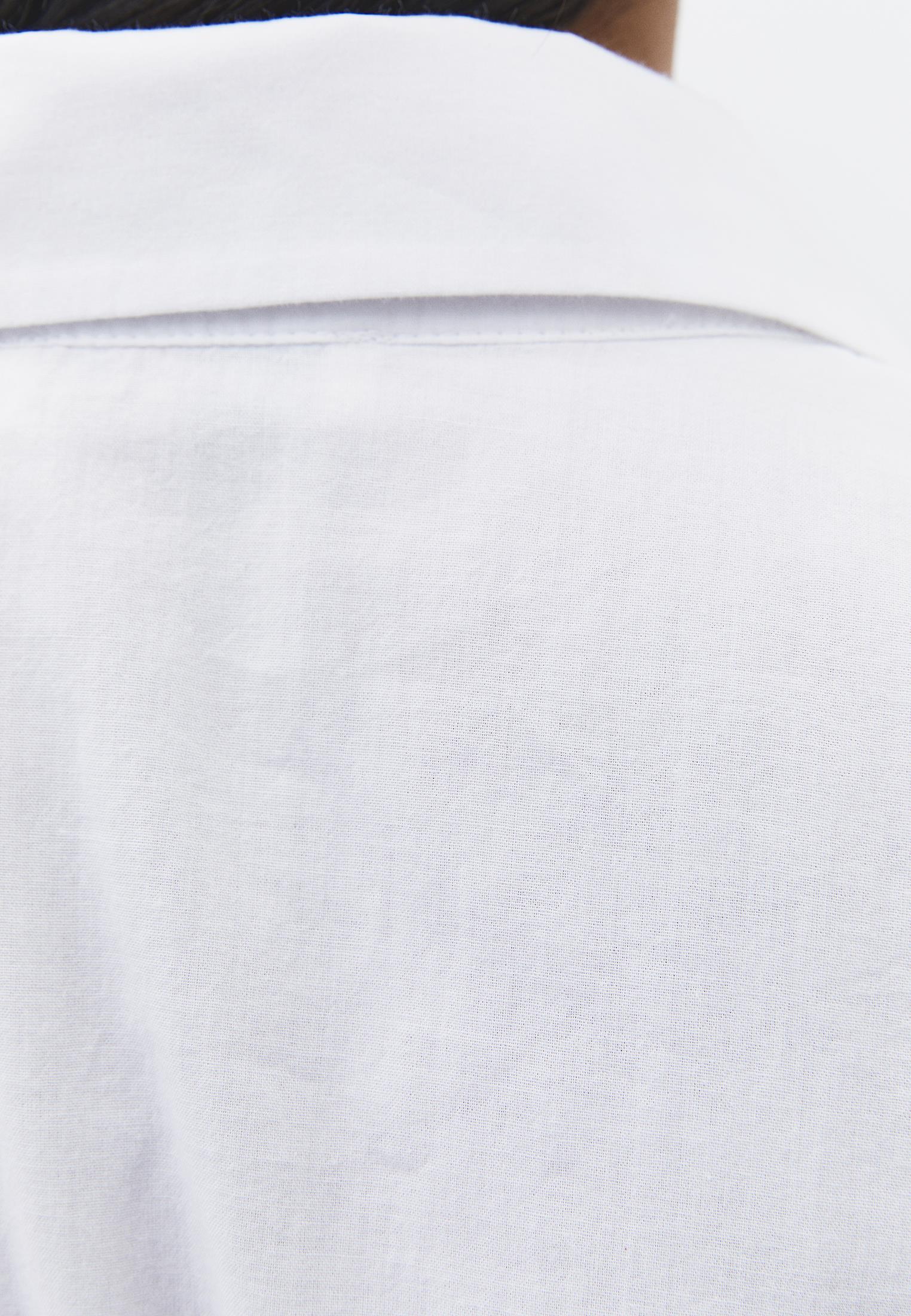 A-Line Long Shirt Collar Dress With Belt Detail - WHITE