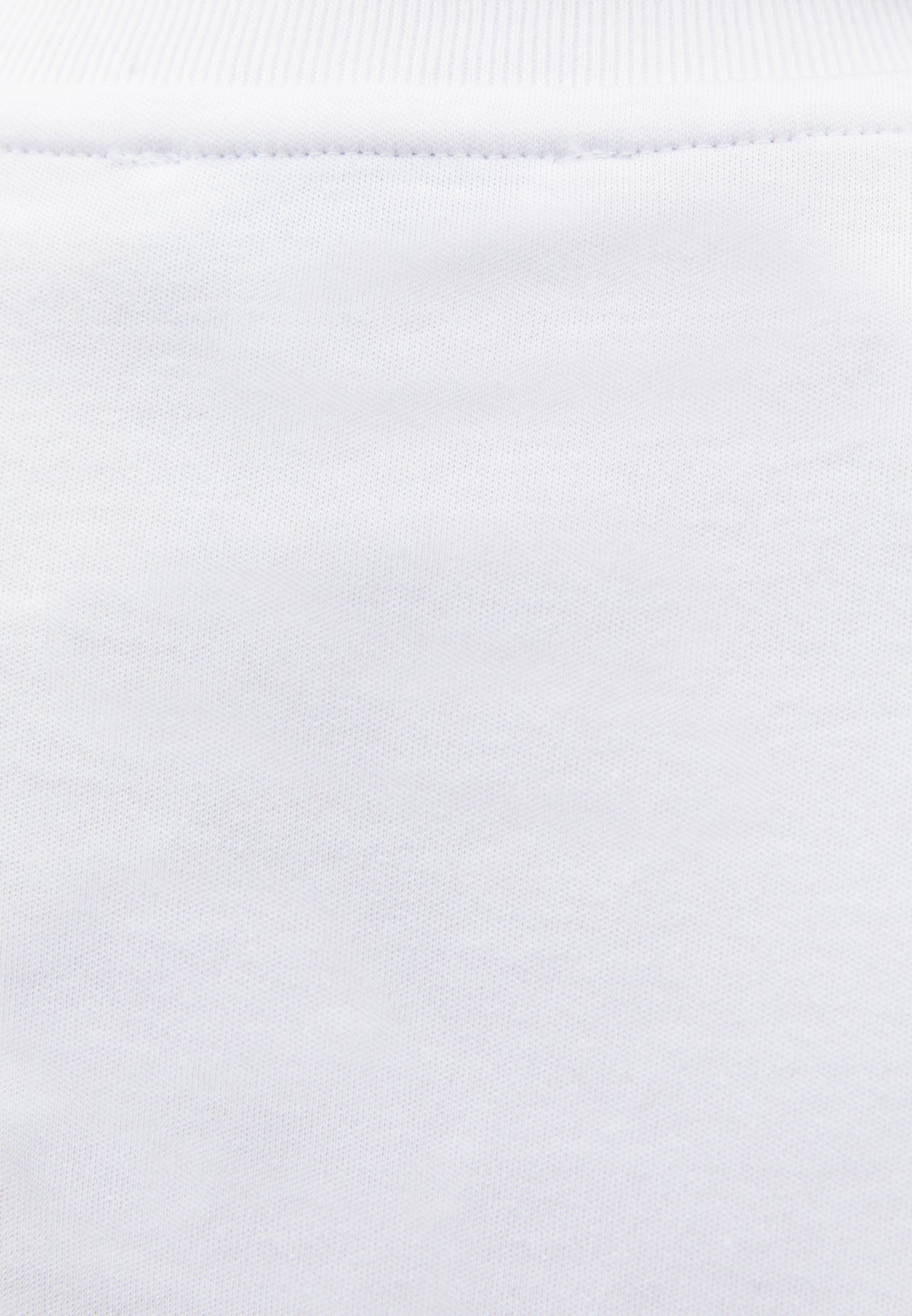 Printed Crew Neck Short Sleeve T-Shirt - White