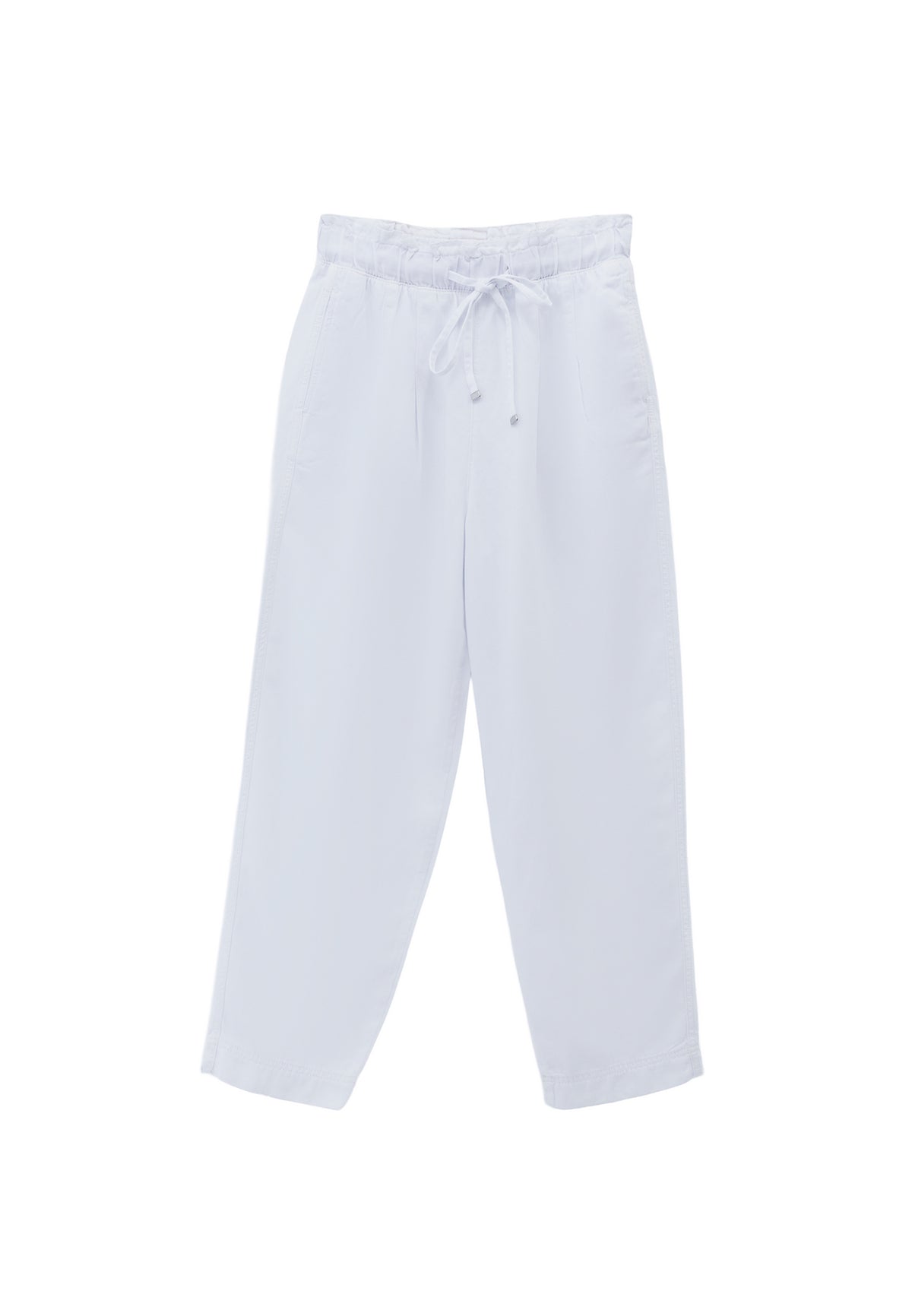 Pleated Tencel Baggy Pants - White