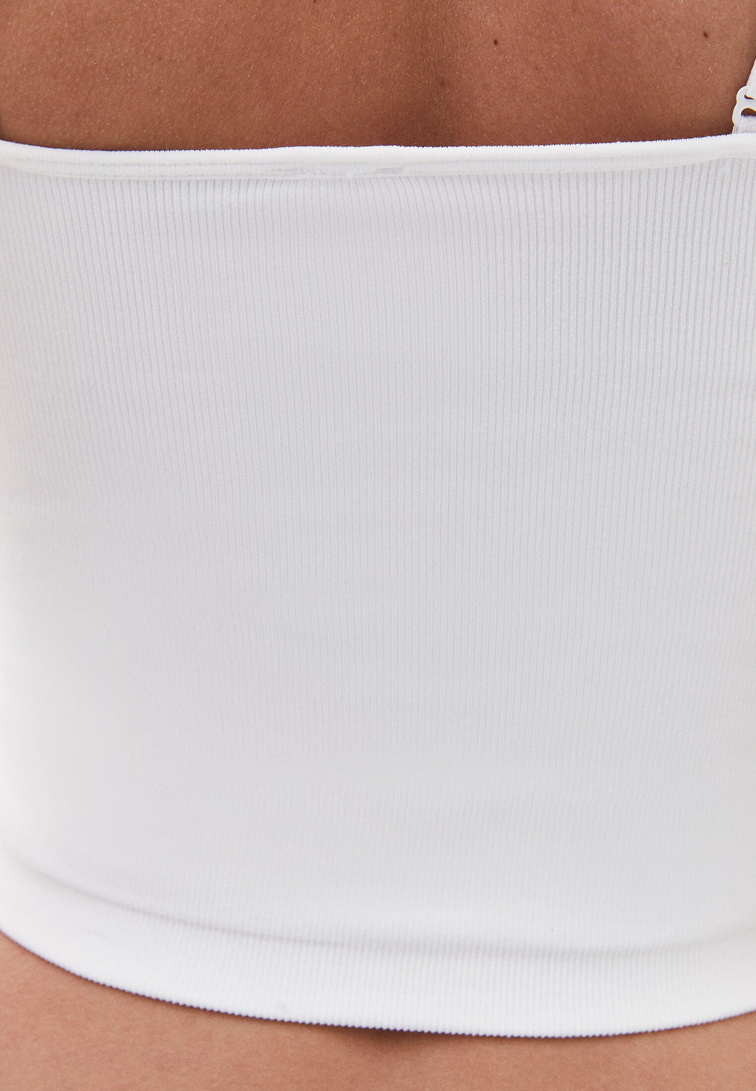 Jacquard Strapless Sleeveless Top - WHITE