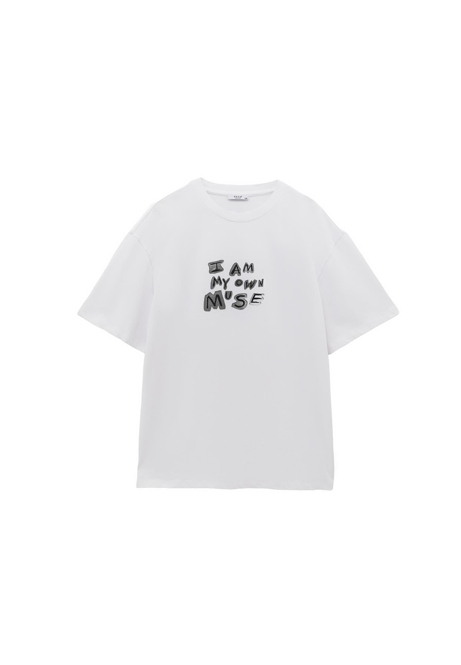 Oversize Printed T-Shirt - WHITE