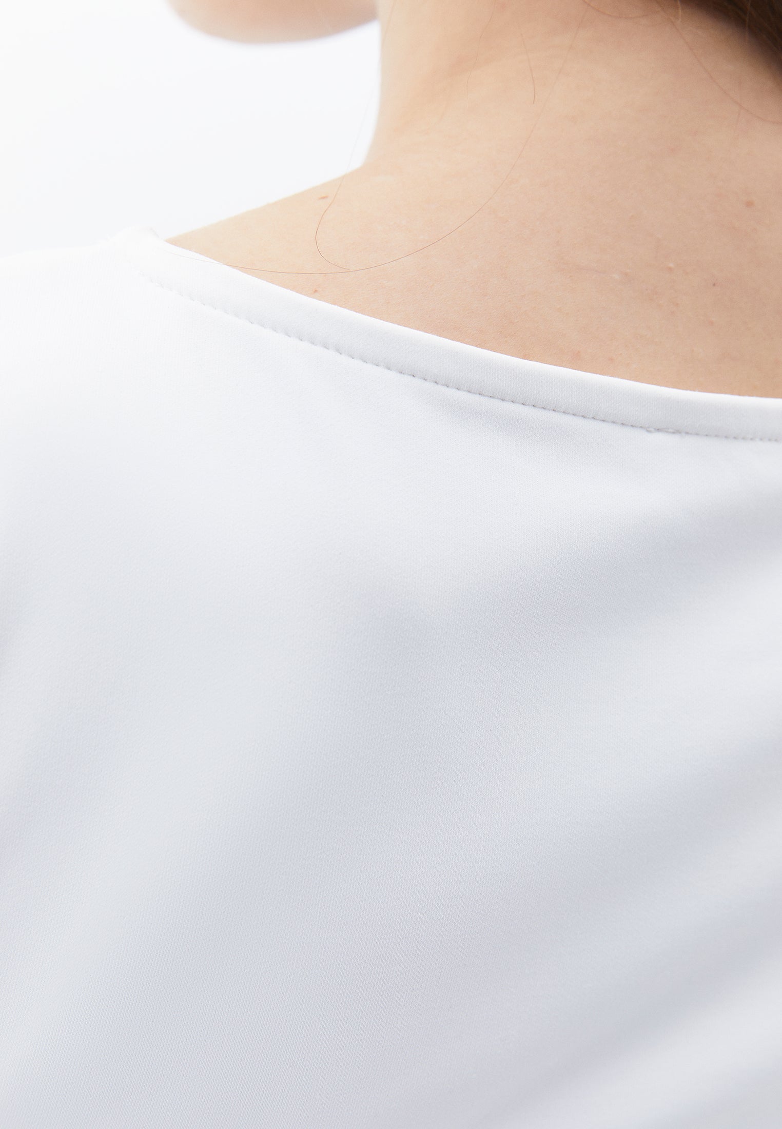 Bodycon T-Shirt Boat Neck Summer Collection - WHITE