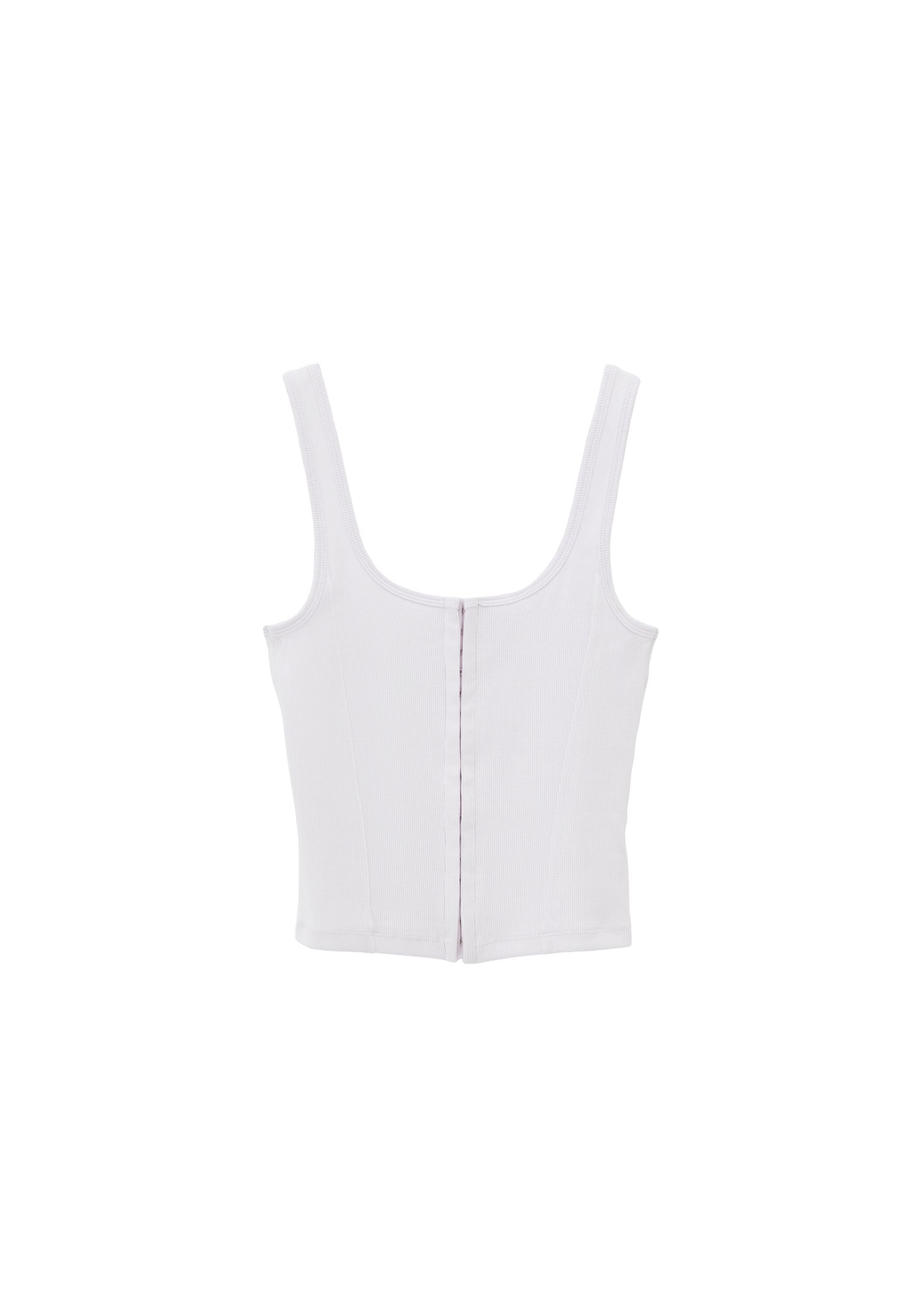 U Neck Bodycon Tank Top - WHITE