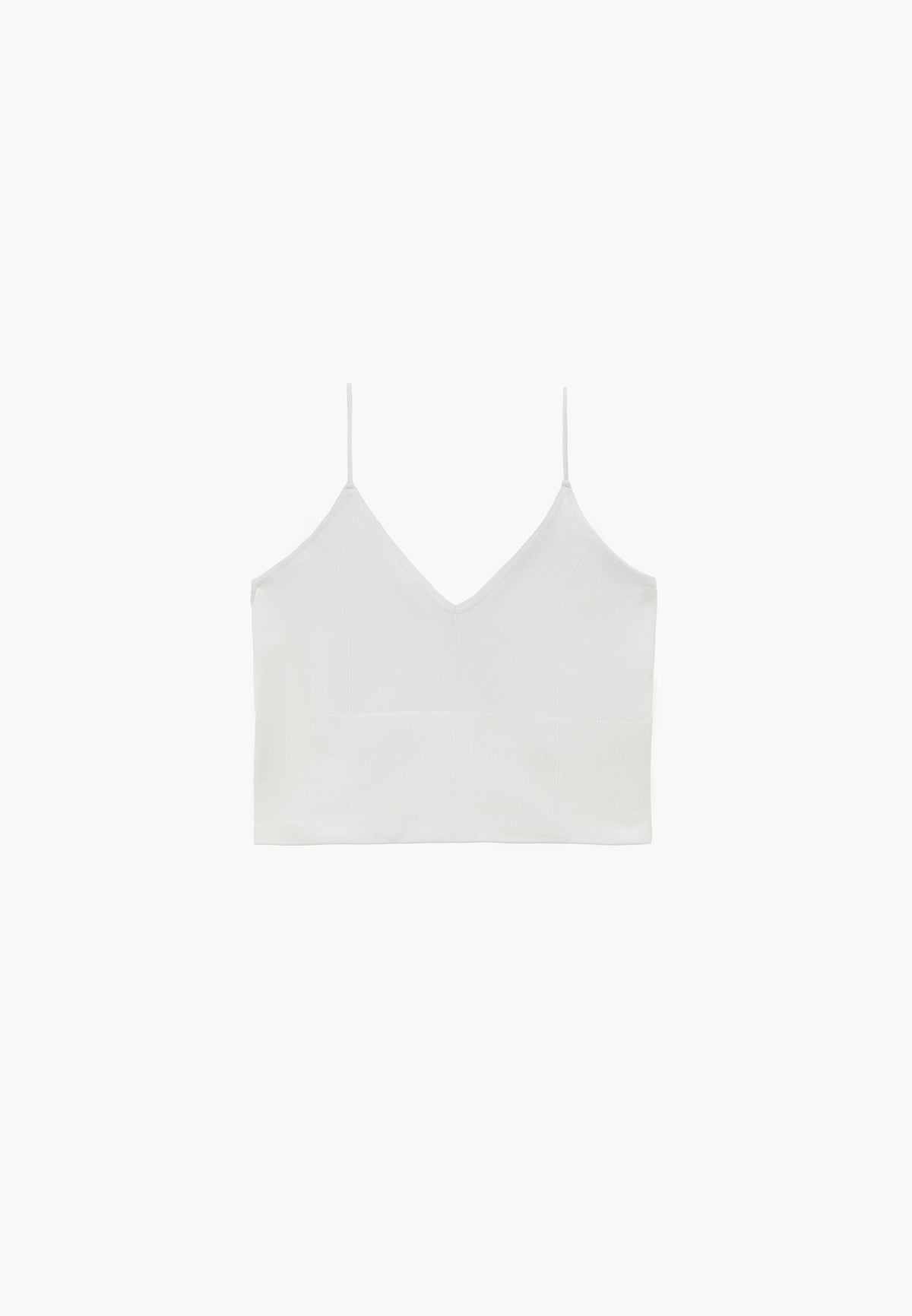 V-Neck Cropped Top - WHITE