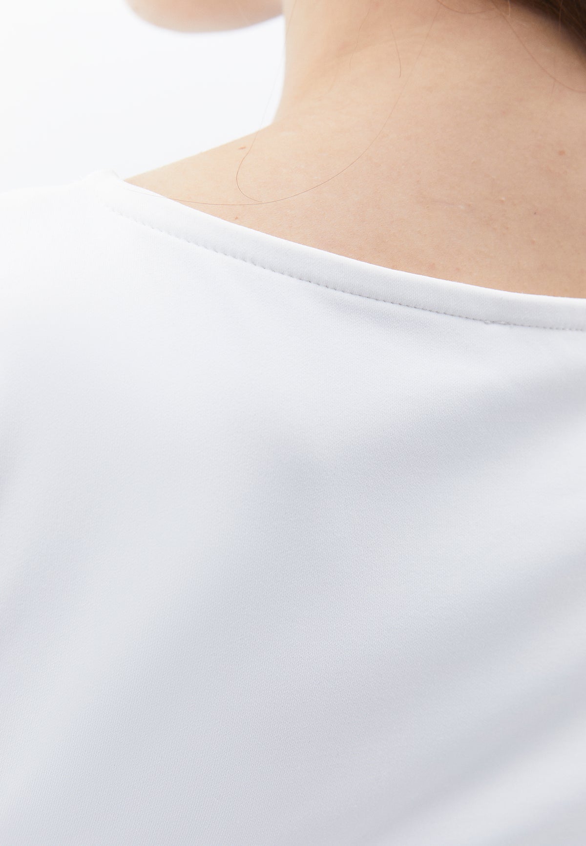 Bodycon T-Shirt Boat Neck Summer Collection - White