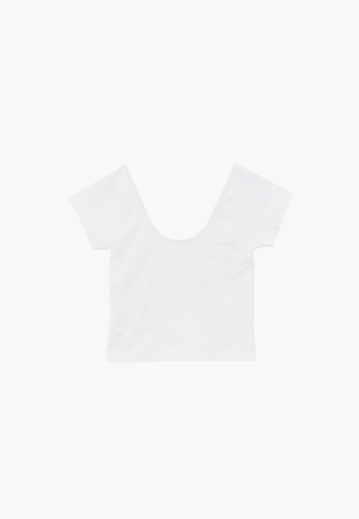 Wide Neck Short Sleeve Bodycon T-Shirt - White