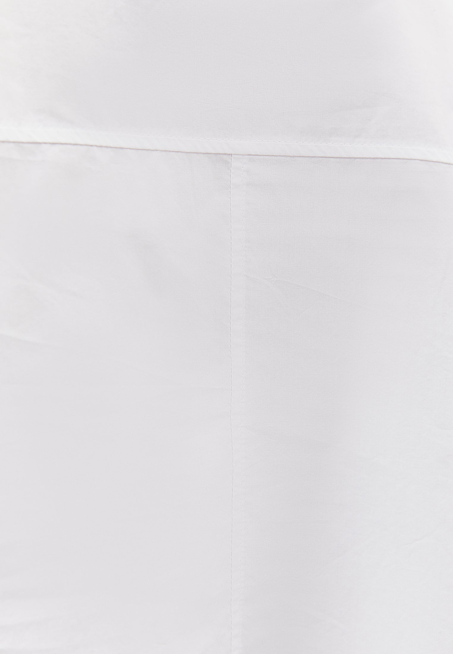 Oversized Short-Sleeve Band Collar Shirt - WHITE
