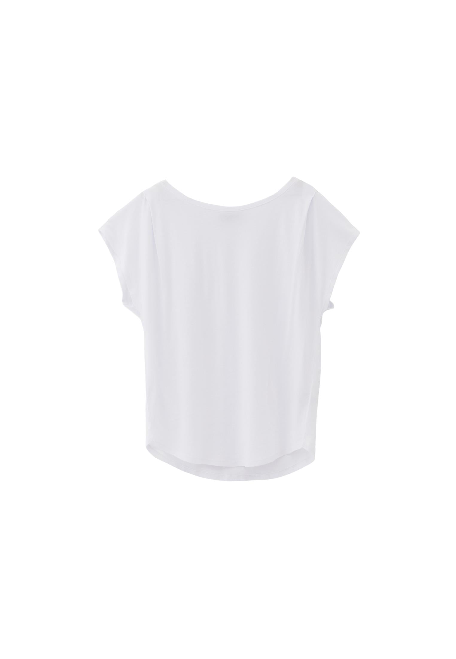 Boat Neck Short Sleeve T-Shirt - WHITE
