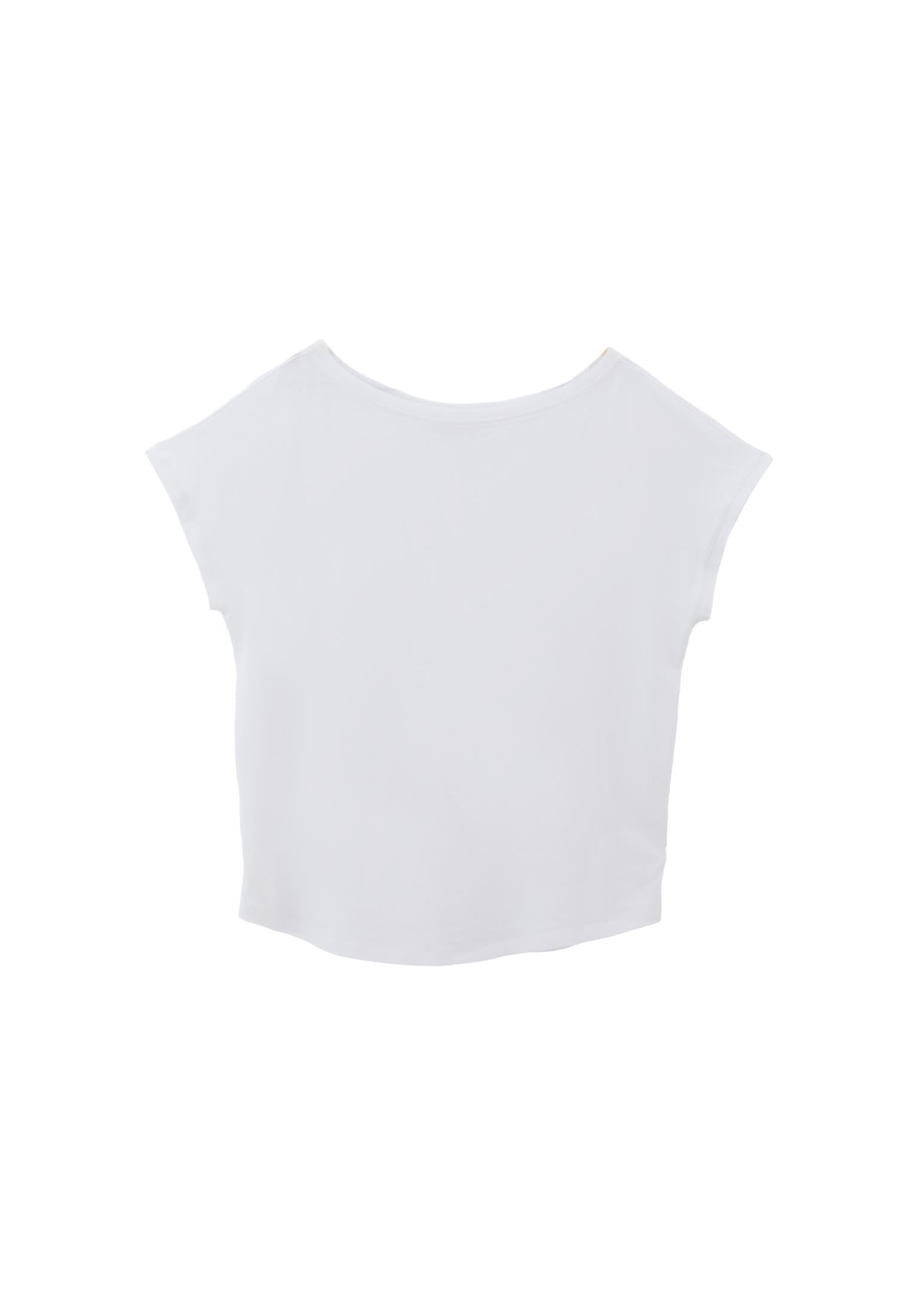 Boat Neck Sleeveless T-Shirt - WHITE
