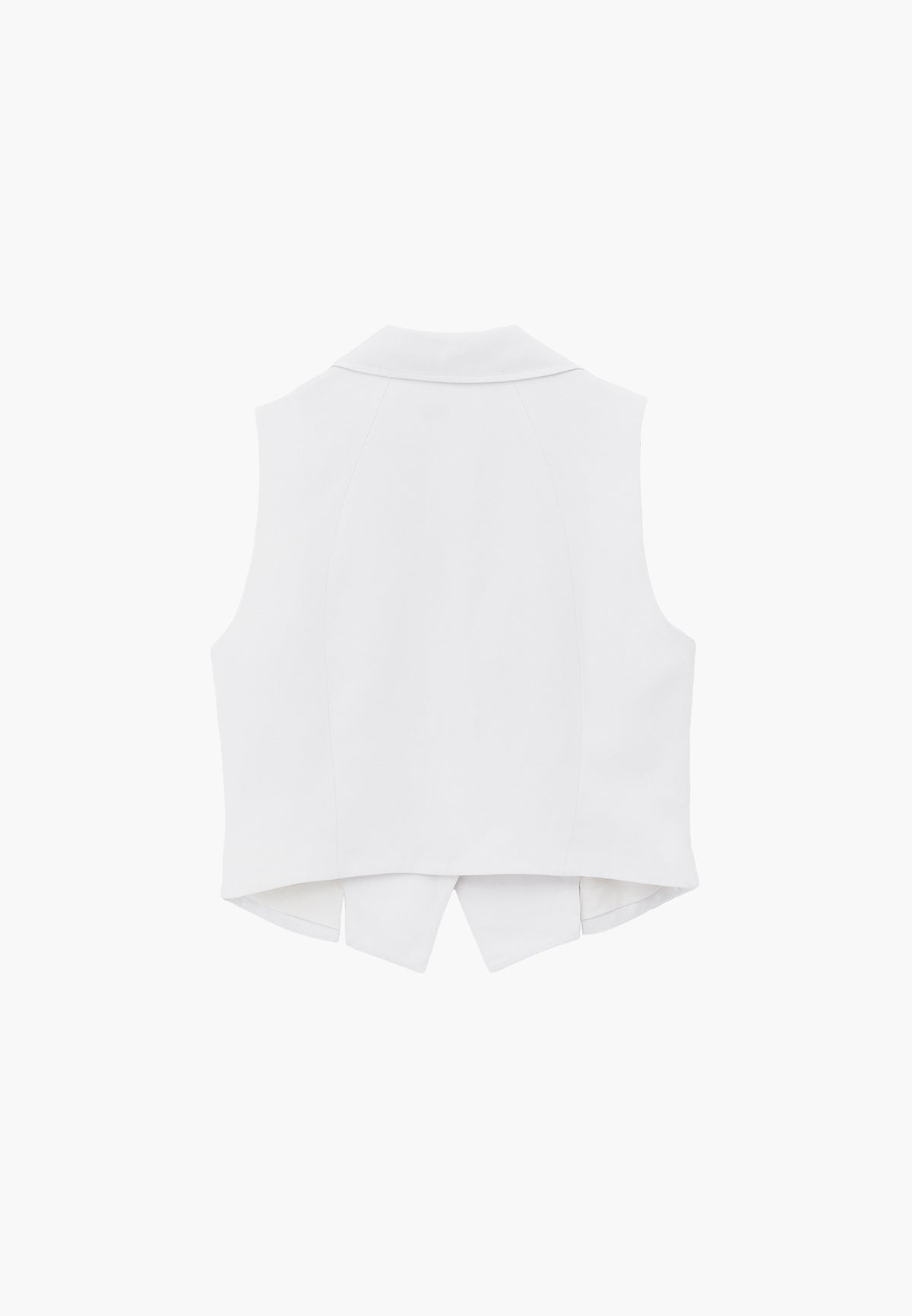 Vest With Shirt Collar And Standard Button Details - White
