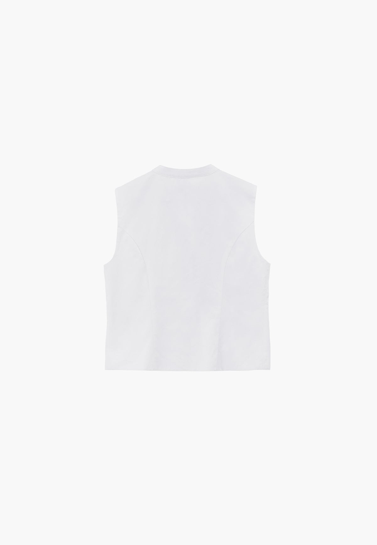 Vest With High Collar And Button Details - White