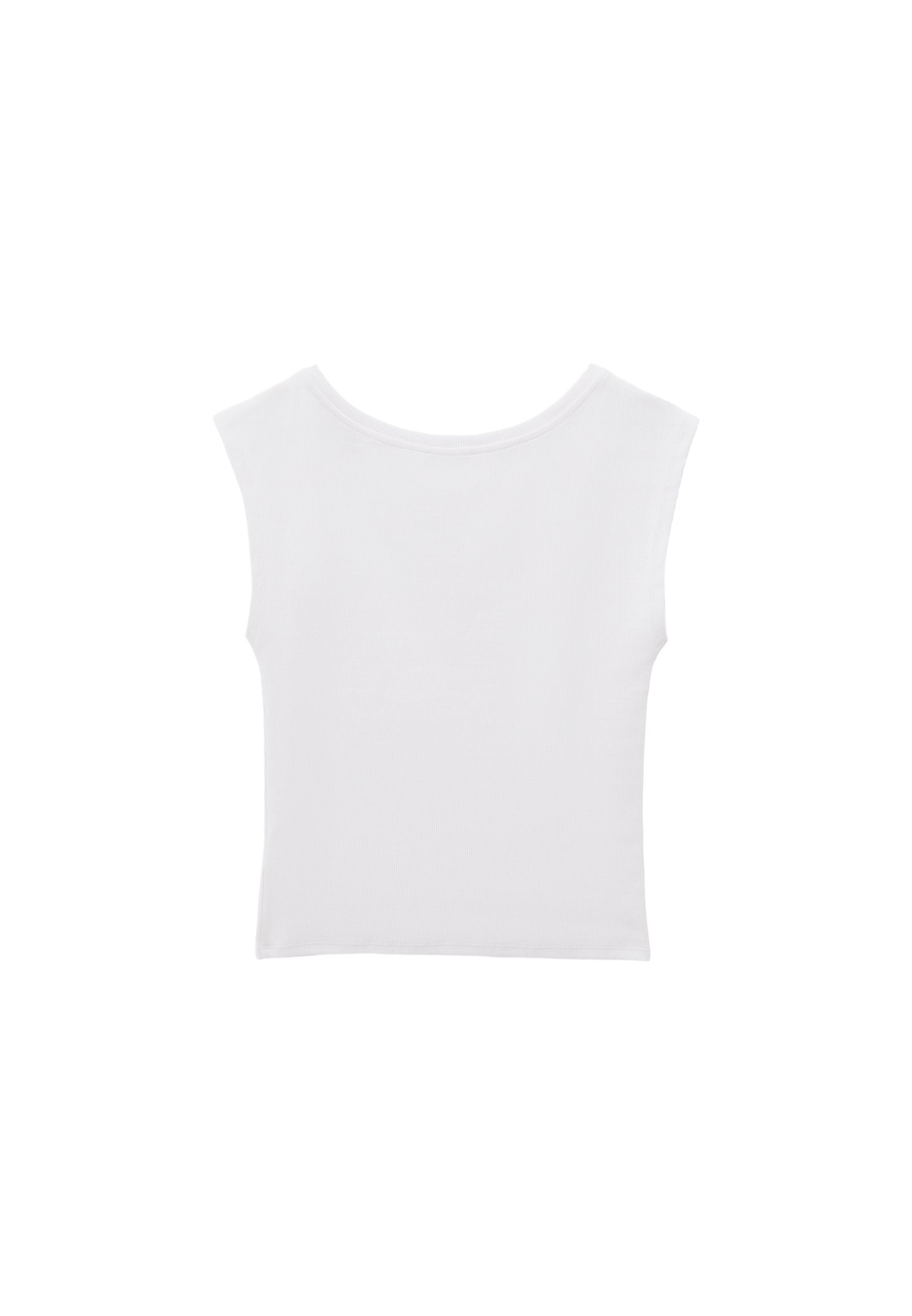 Boat Neck Short Sleeve T-Shirt - WHITE