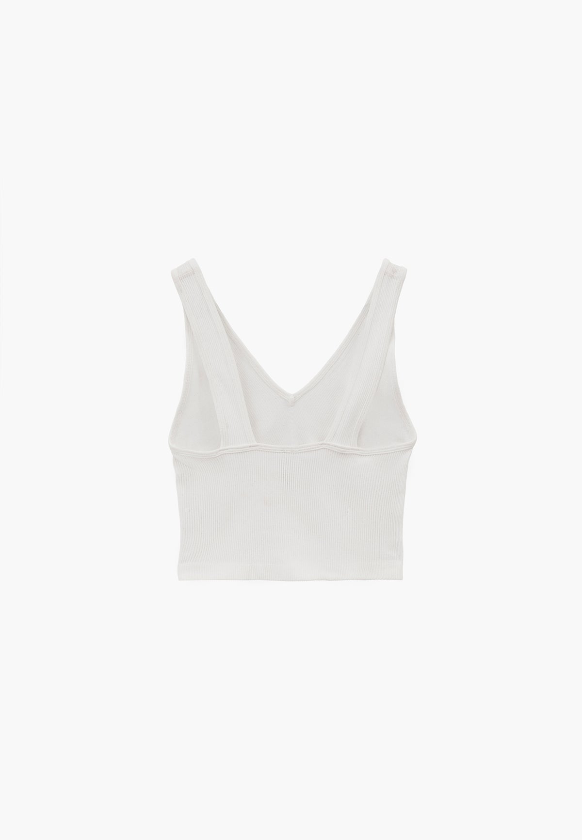 V Neck Bodycon Top - WHITE