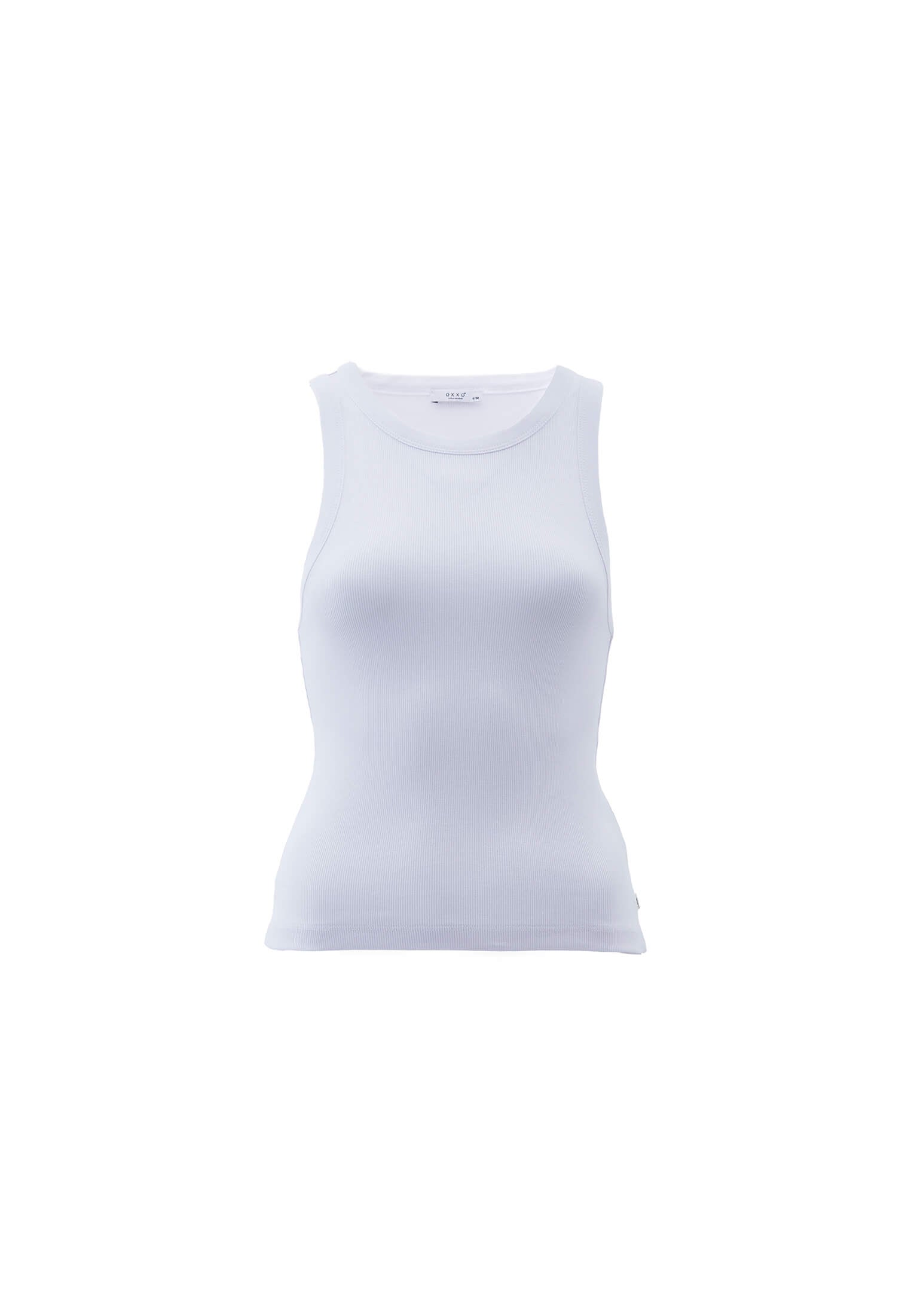 Sleeveless V Neck Tank Top - WHITE