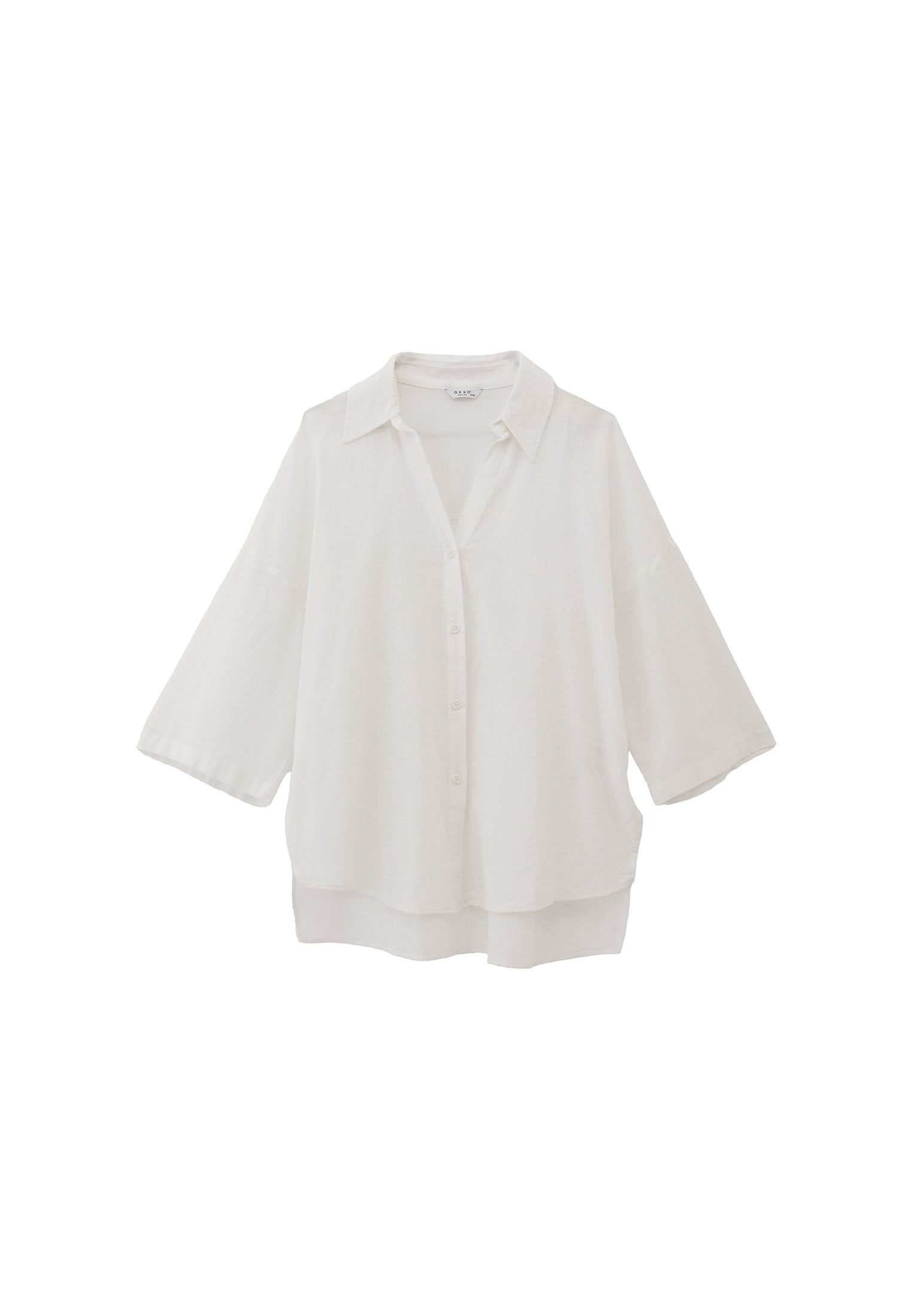 Button Detailed Oversize Shirt - WHITE