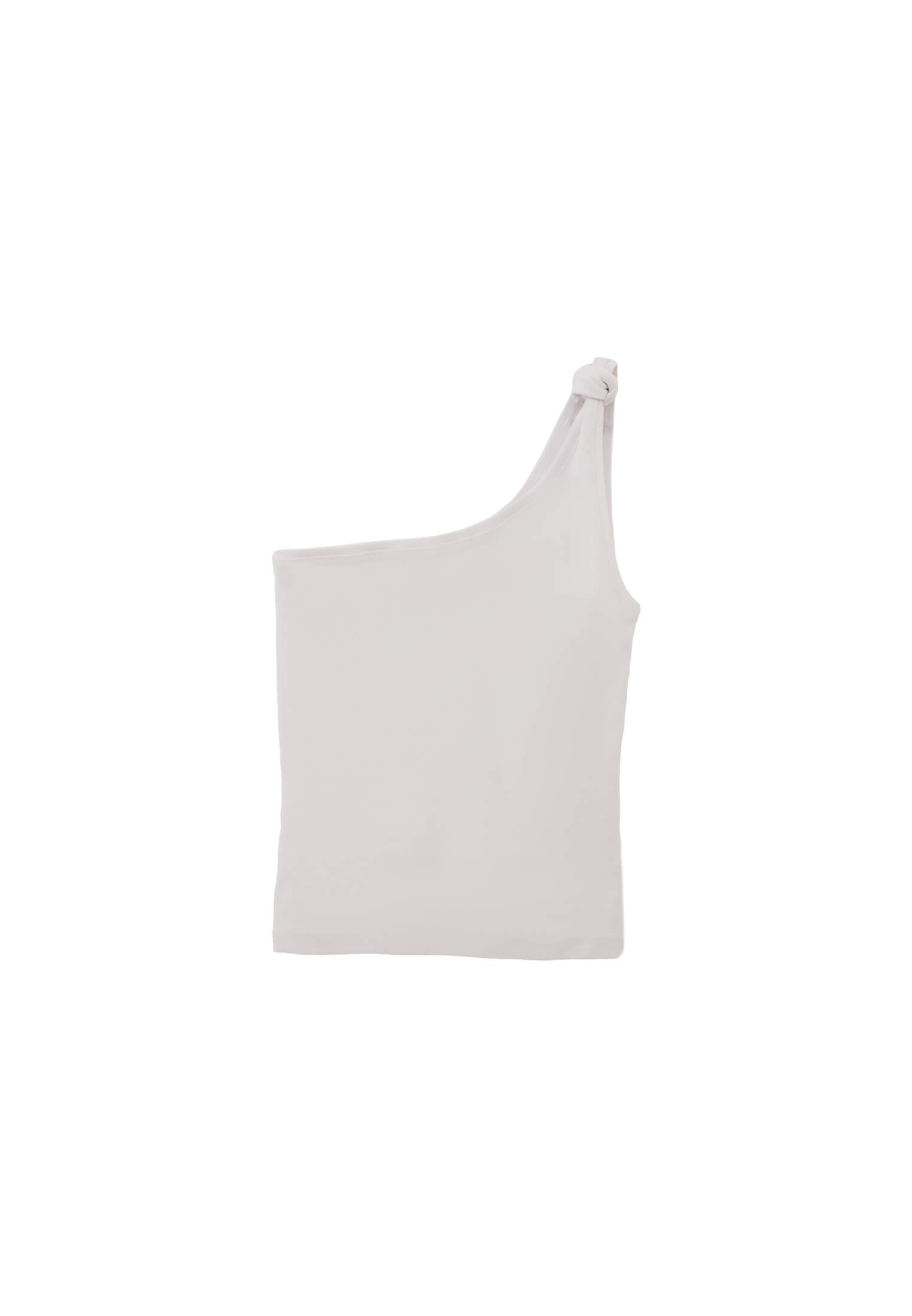 One Shoulder Tank Top - WHITE