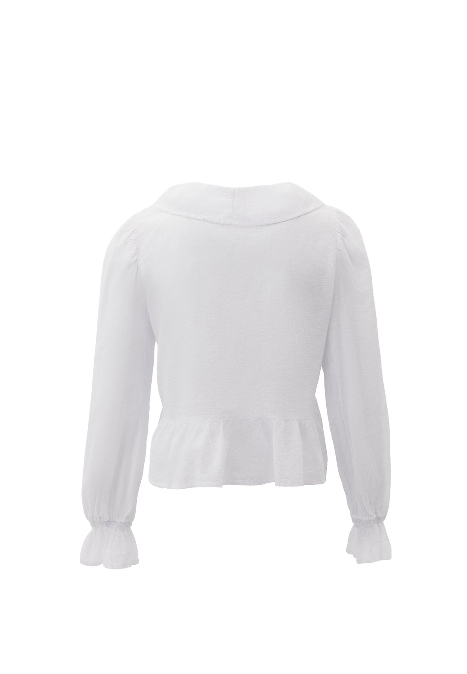 Deep Neck Blouse - WHITE