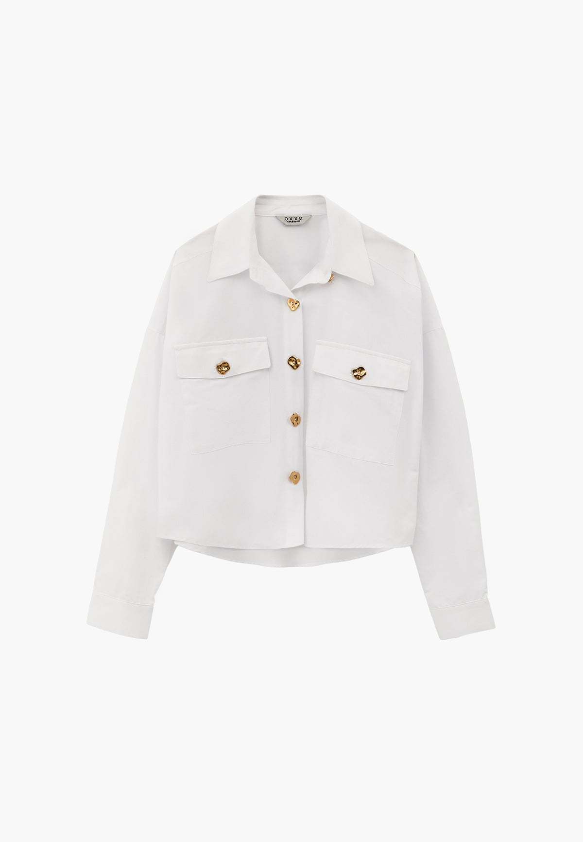 Oversize Button Detailed Shirt - WHITE