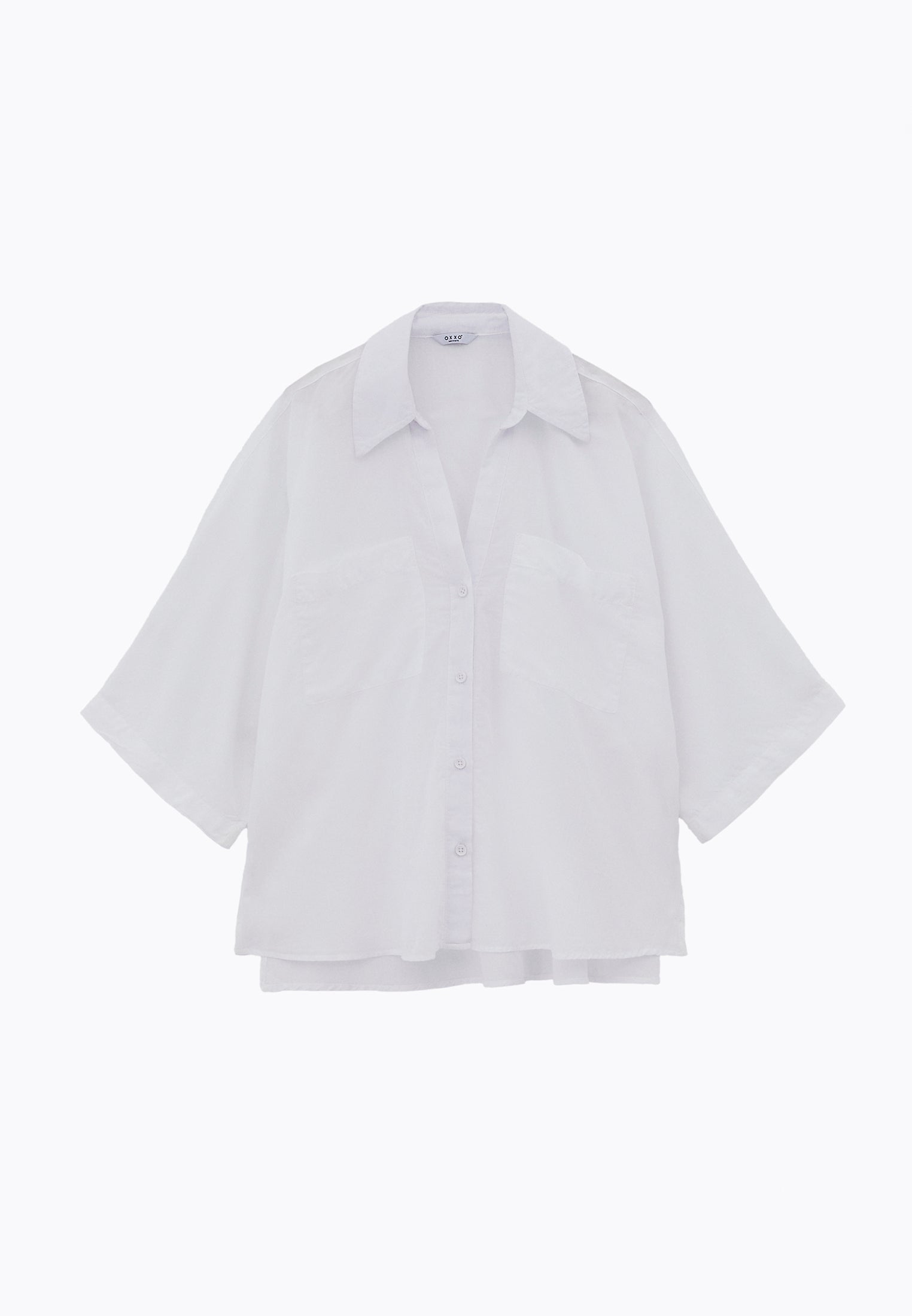 Oversize Shirt With Pocket Detail - WHITE