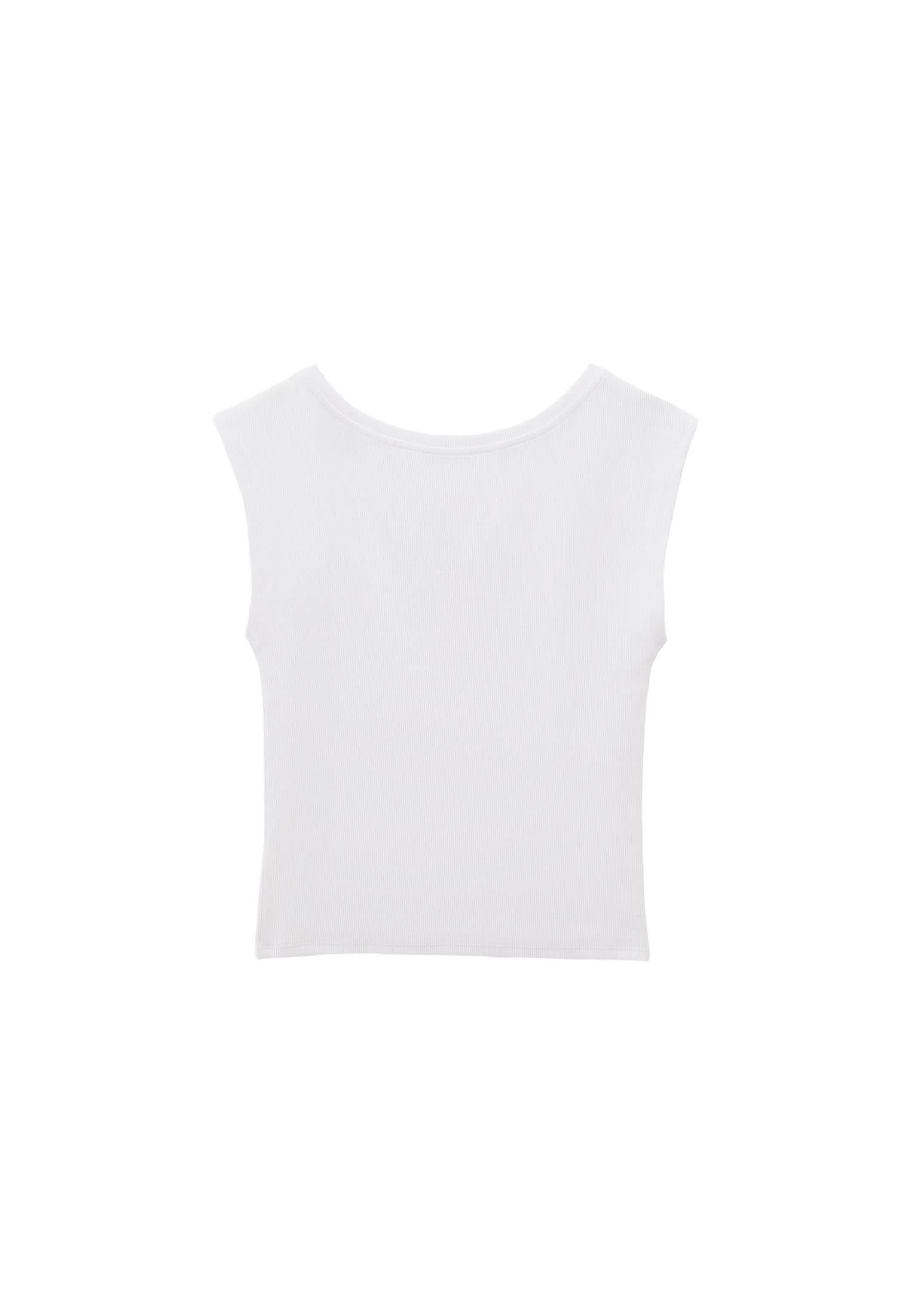 Boat Neck Short Sleeve T-Shirt - WHITE