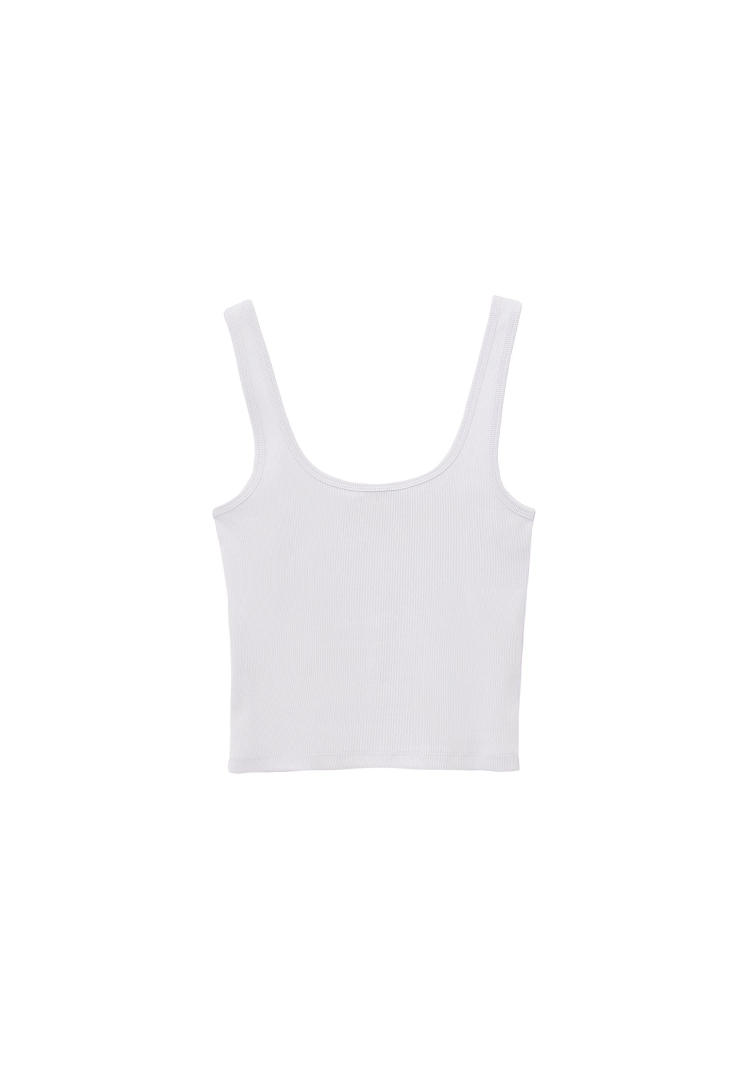 U Neck Bodycon Tank Top - WHITE