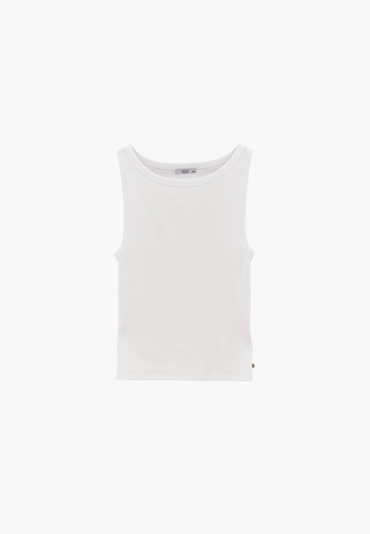 Boat Neck Tank Top - WHITE