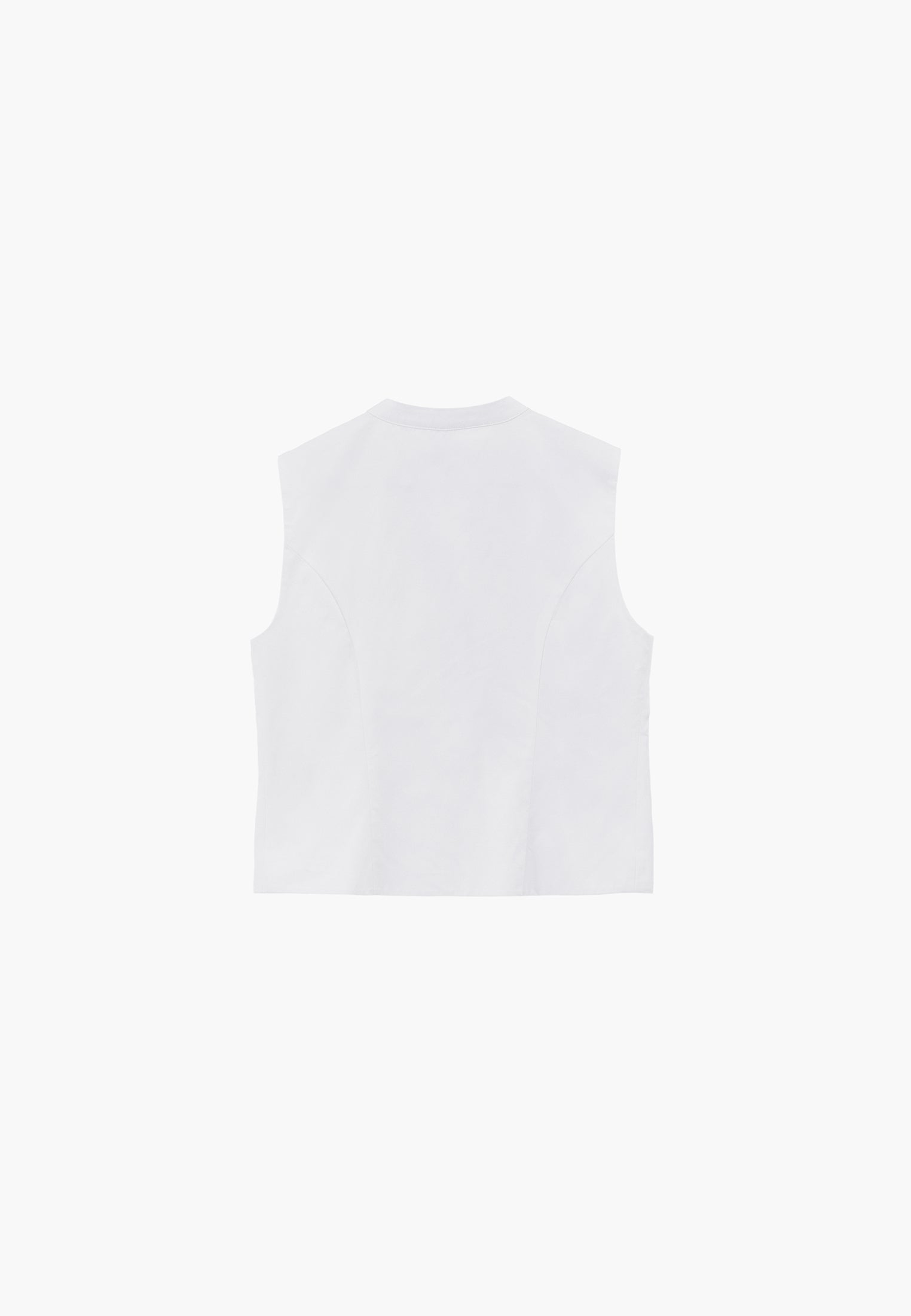 Vest With High Collar And Button Details - WHITE