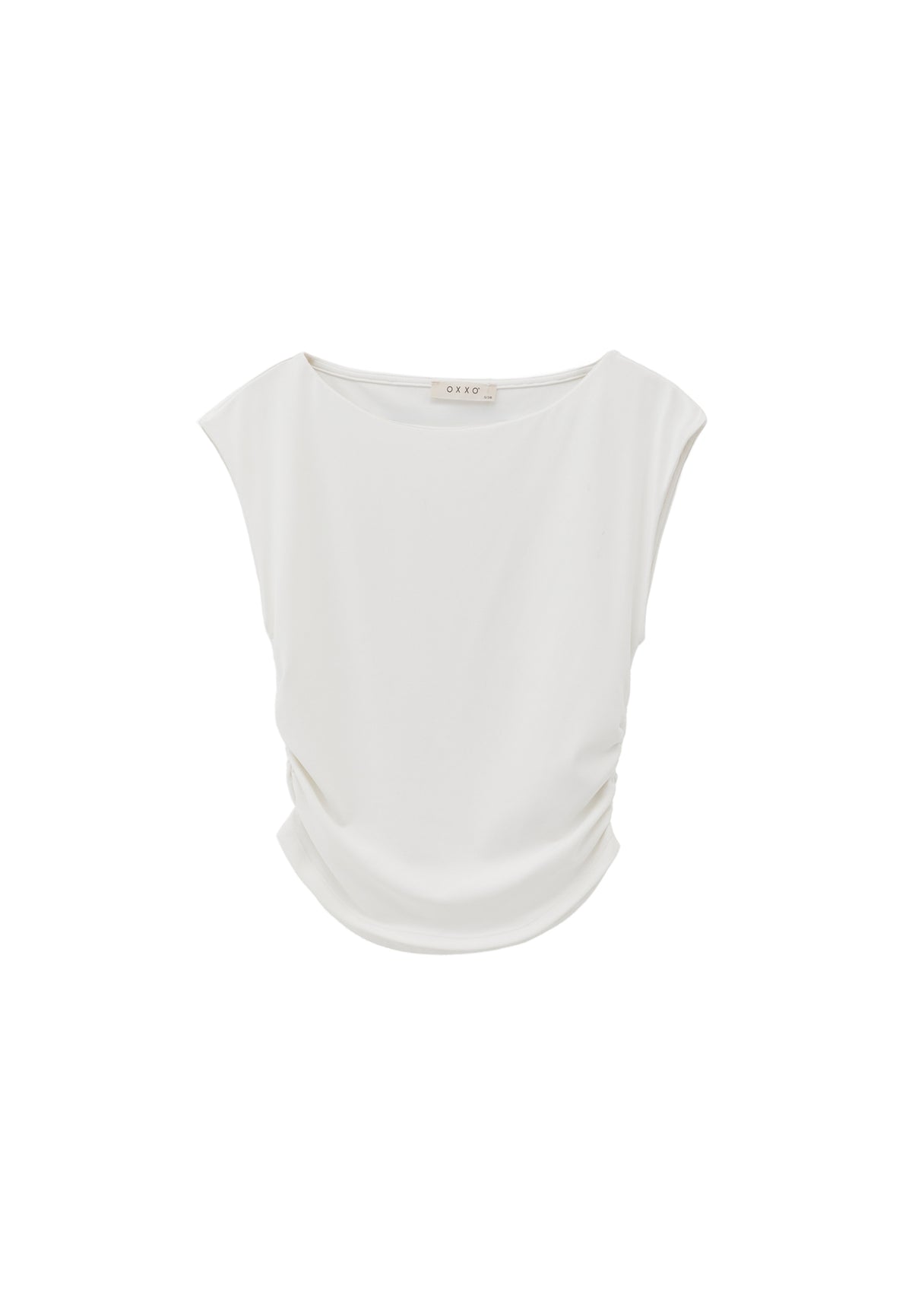 Bodycon T-Shirt Boat Neck Summer Collection - White