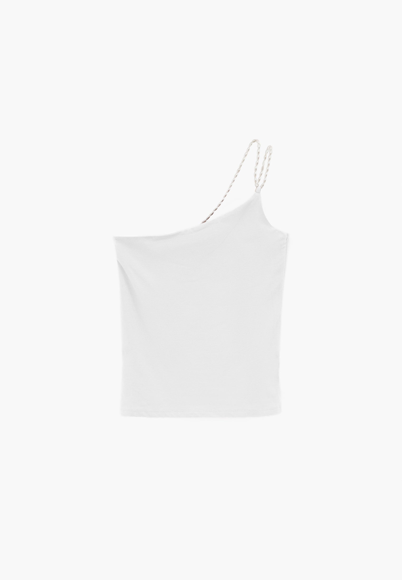 One Shoulder Bodycon Tank - WHITE