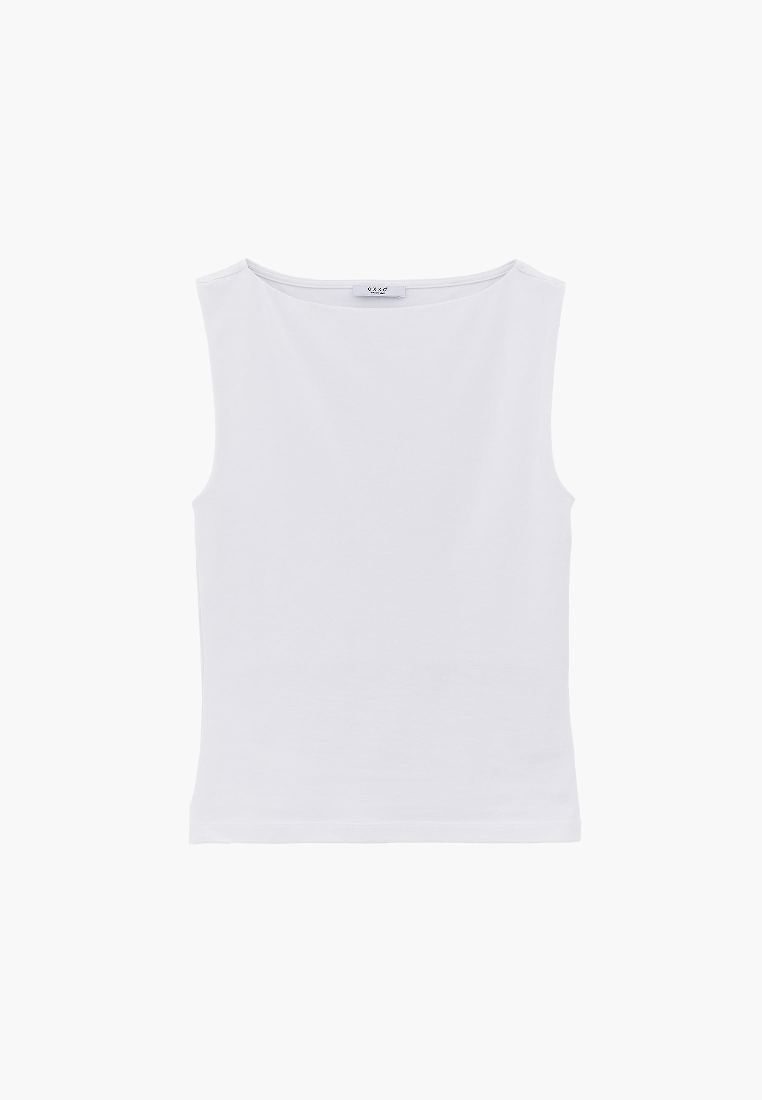 Boat Neck Tank Top - WHITE