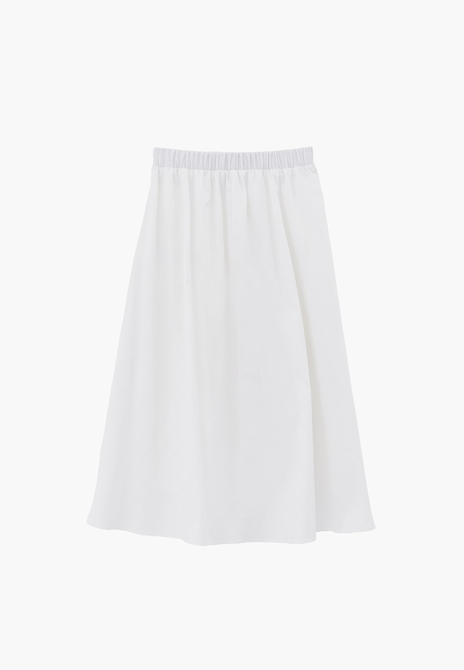 Pleated Flared Midi Skirt - WHITE