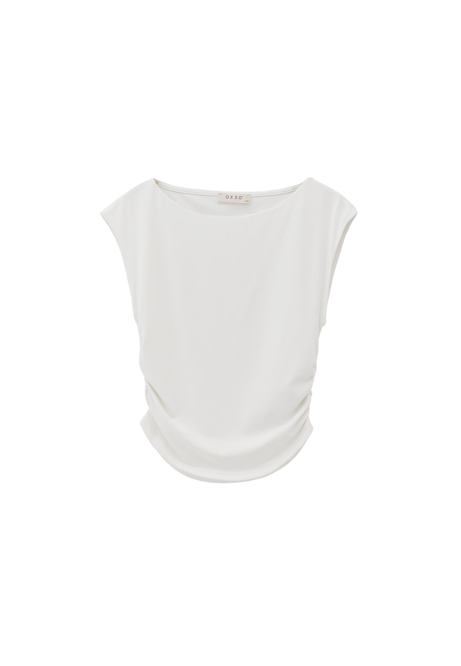 Bodycon T-Shirt Boat Neck Summer Collection - WHITE