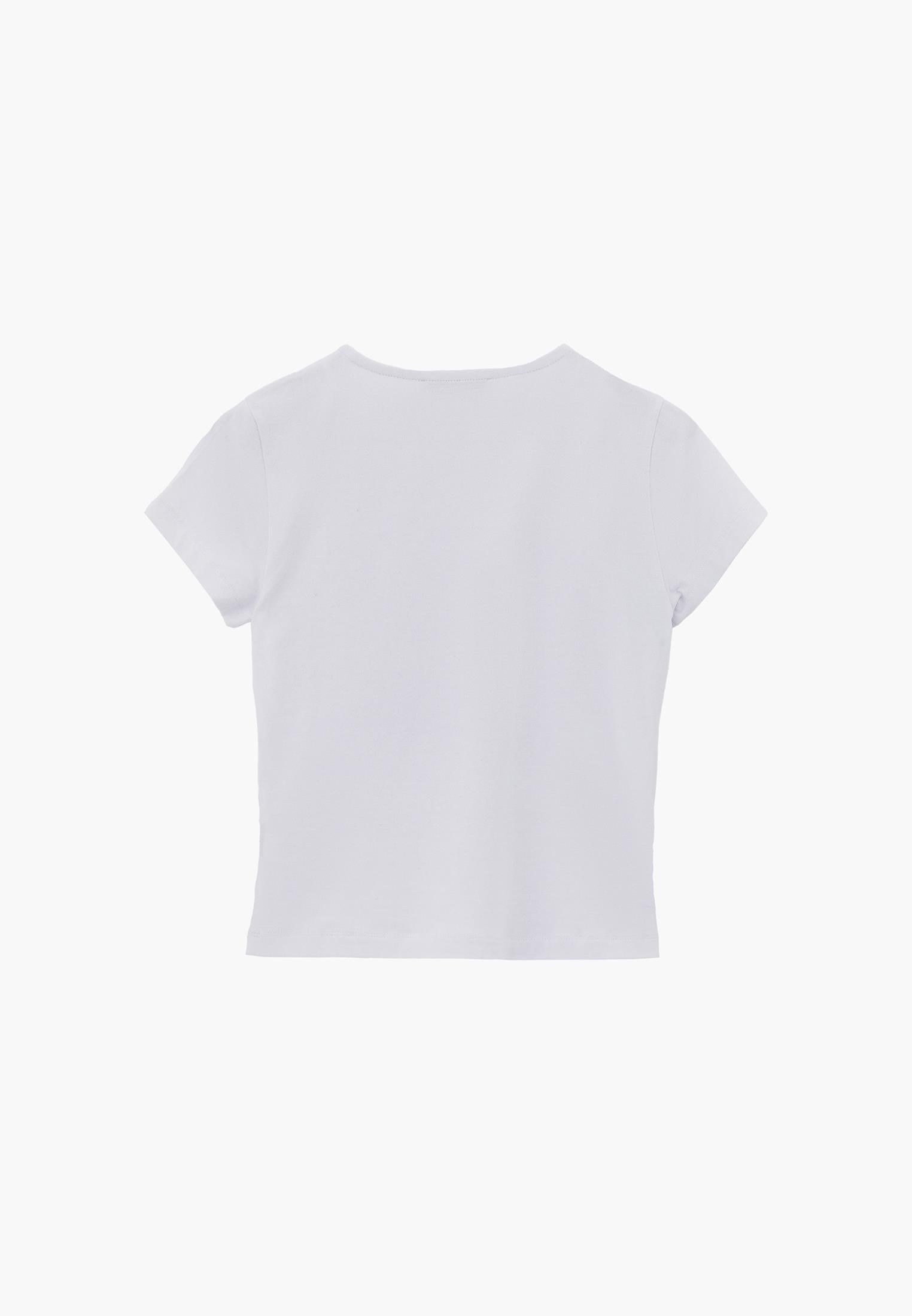 Bodycon T-Shirt Crew Neck - WHITE