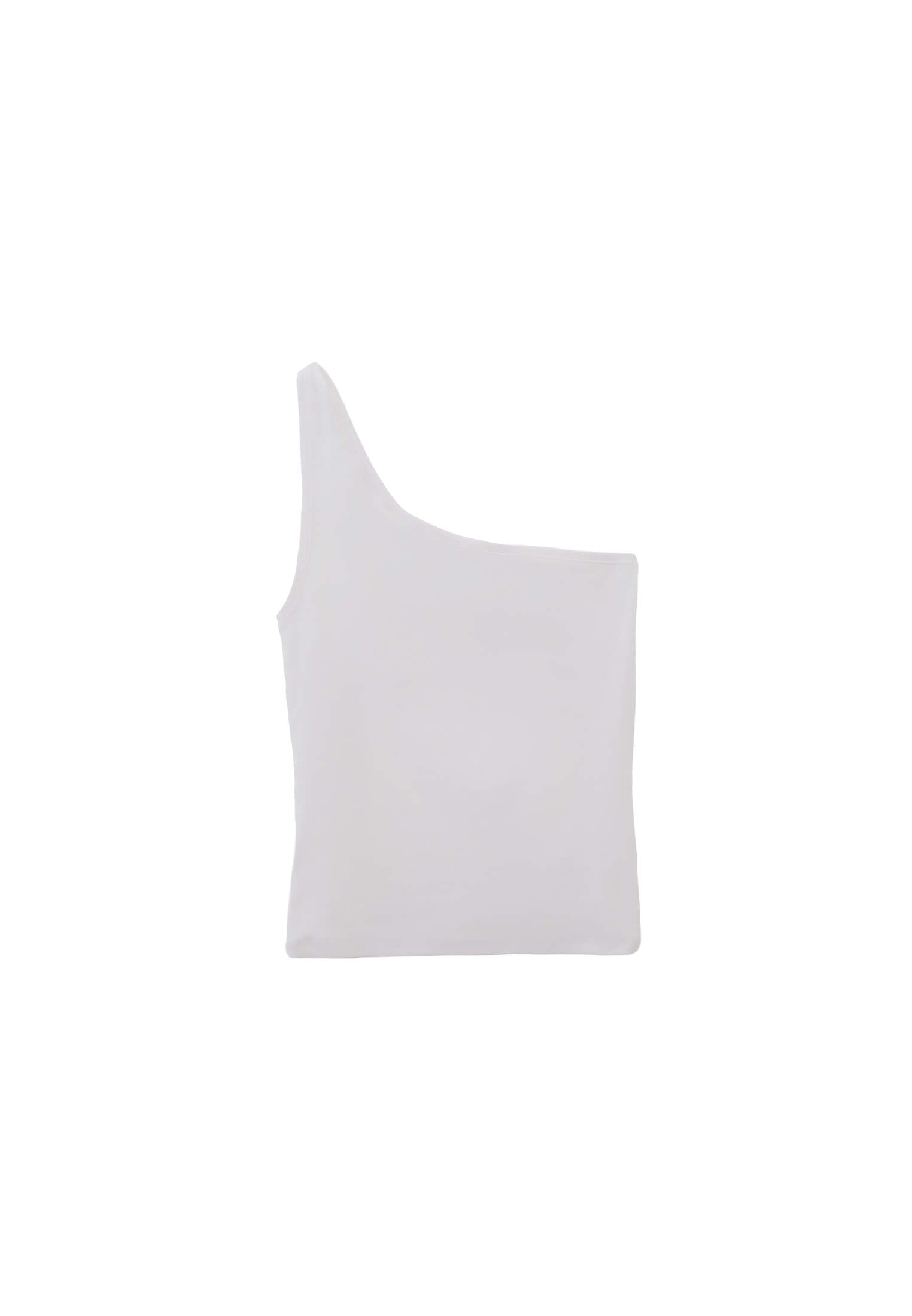 One Shoulder Tank Top - WHITE
