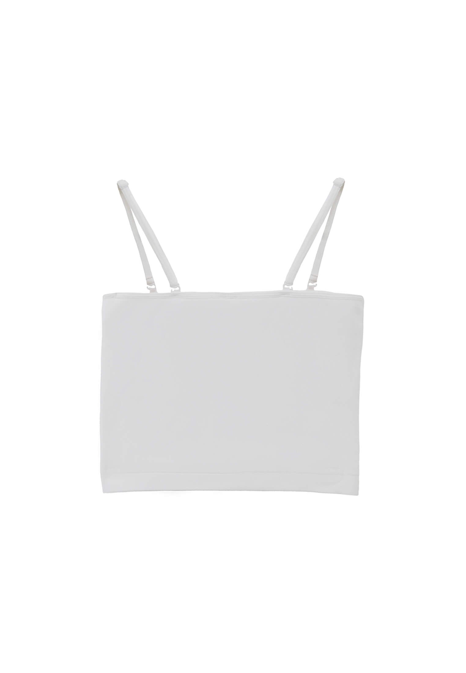 Jacquard Strapless Sleeveless Top - WHITE