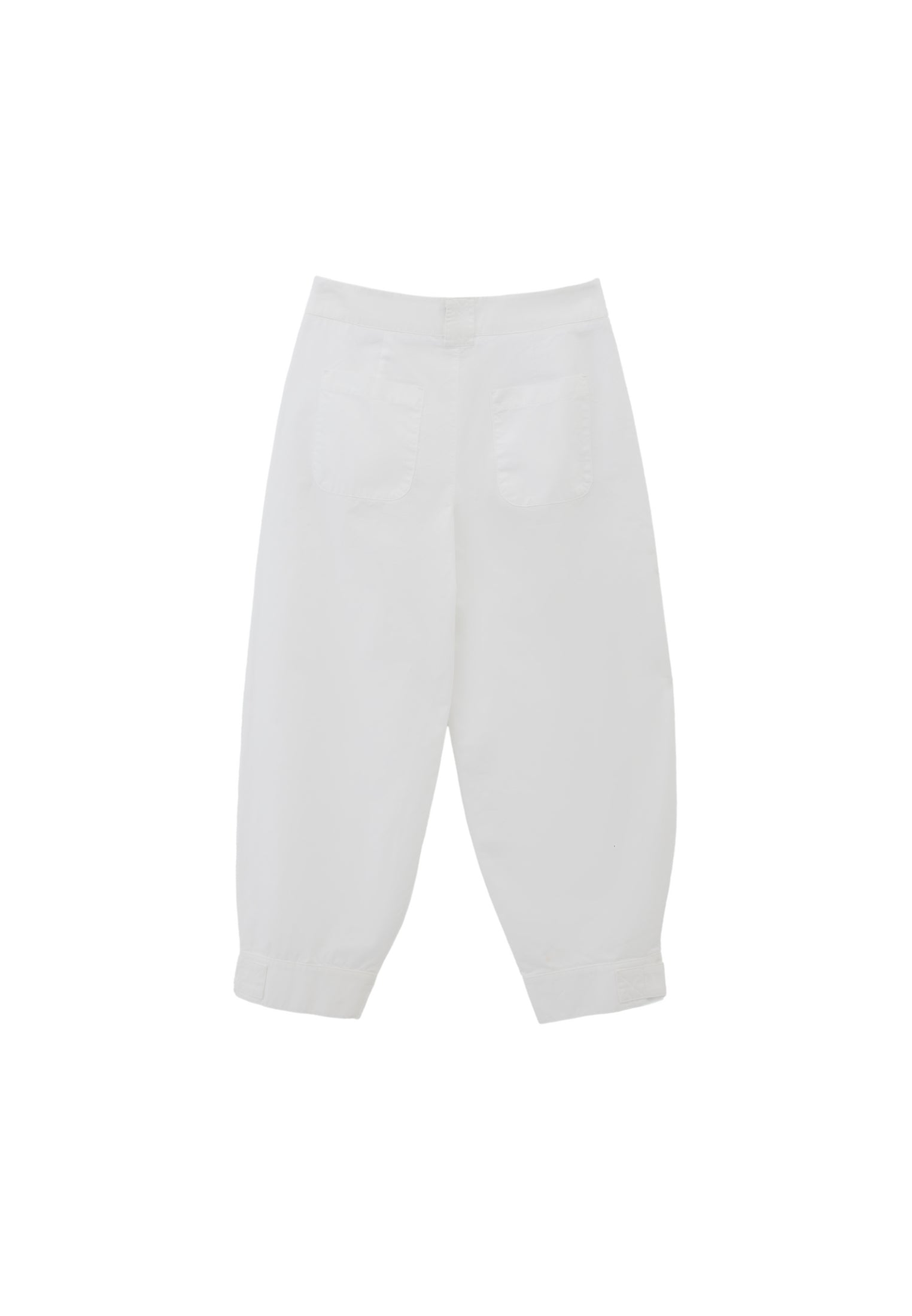 Pleated Cotton Pants - WHITE